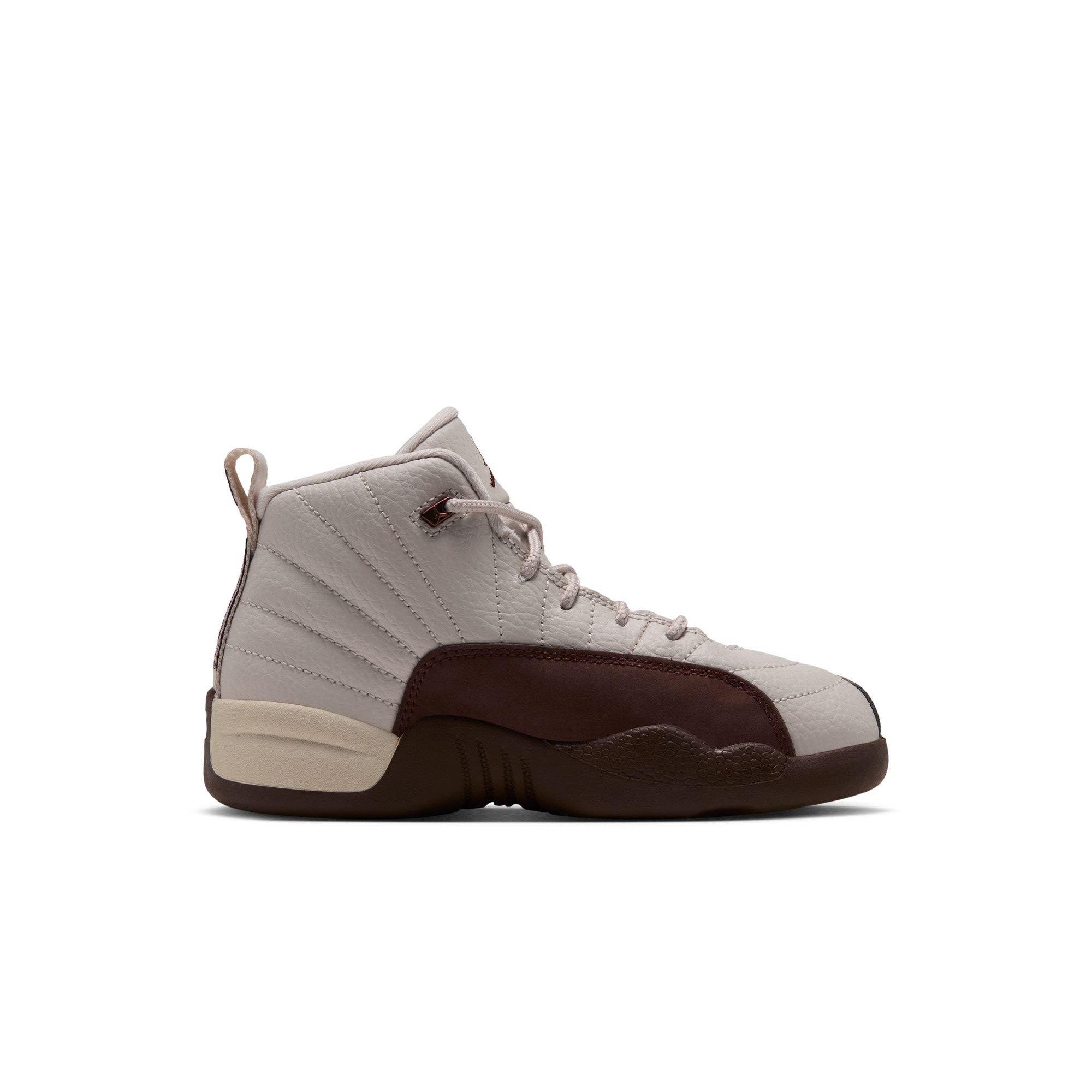 Jordan 12 Retro "Fireside" Preschool Kids' Shoe - LT OREWOOD BRN/CACAO WOW