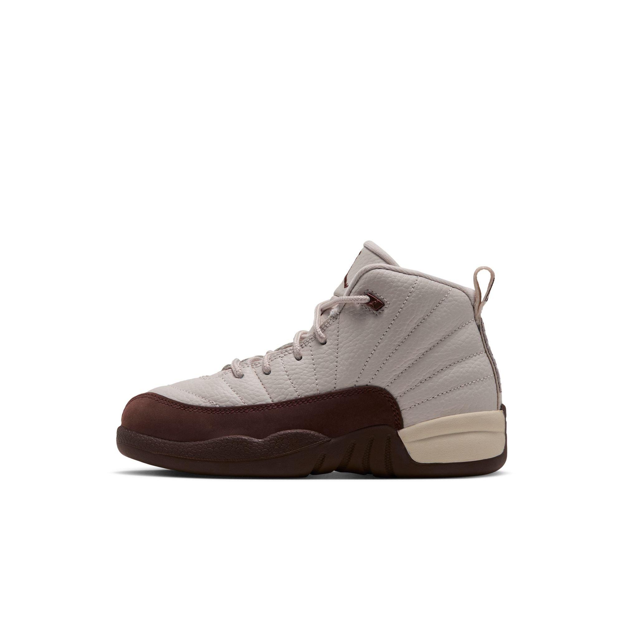 Jordan 12 Retro "Fireside" Preschool Kids' Shoe - LT OREWOOD BRN/CACAO WOW