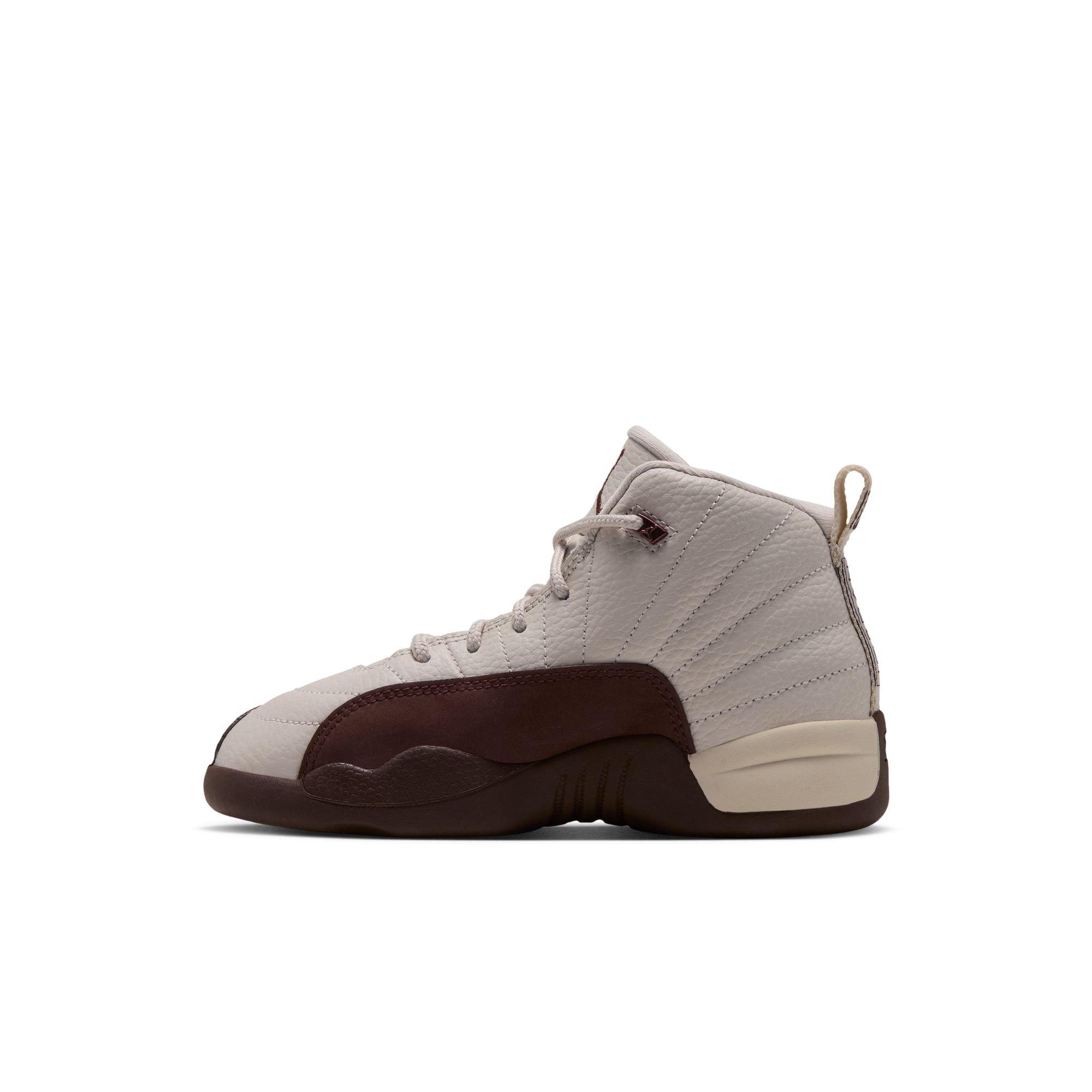 Jordan 12 Retro "Fireside" Preschool Kids' Shoe - LT OREWOOD BRN/CACAO WOW