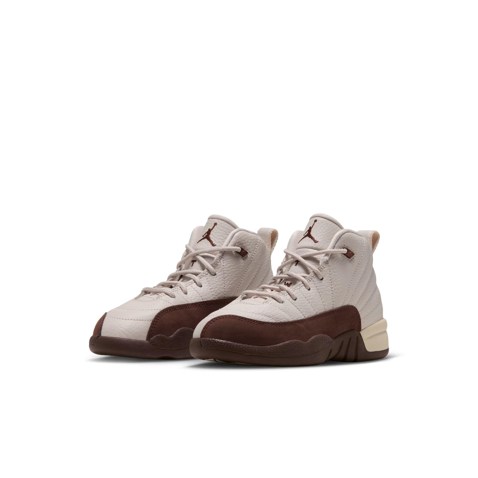 Jordan 12 Retro "Fireside" Preschool Kids' Shoe - LT OREWOOD BRN/CACAO WOW