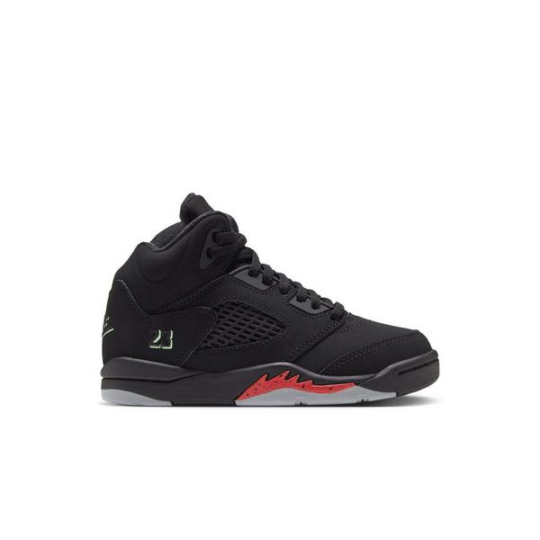 Jordan 5 Retro "Halloween" Preschool Kids' Shoe - BLACK/PICANTE RED/GLOW N THE DARK