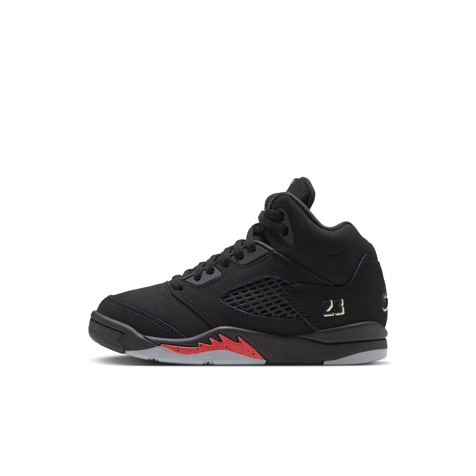Jordan 5 Retro "Halloween" Preschool Kids' Shoe - BLACK/PICANTE RED/GLOW N THE DARK
