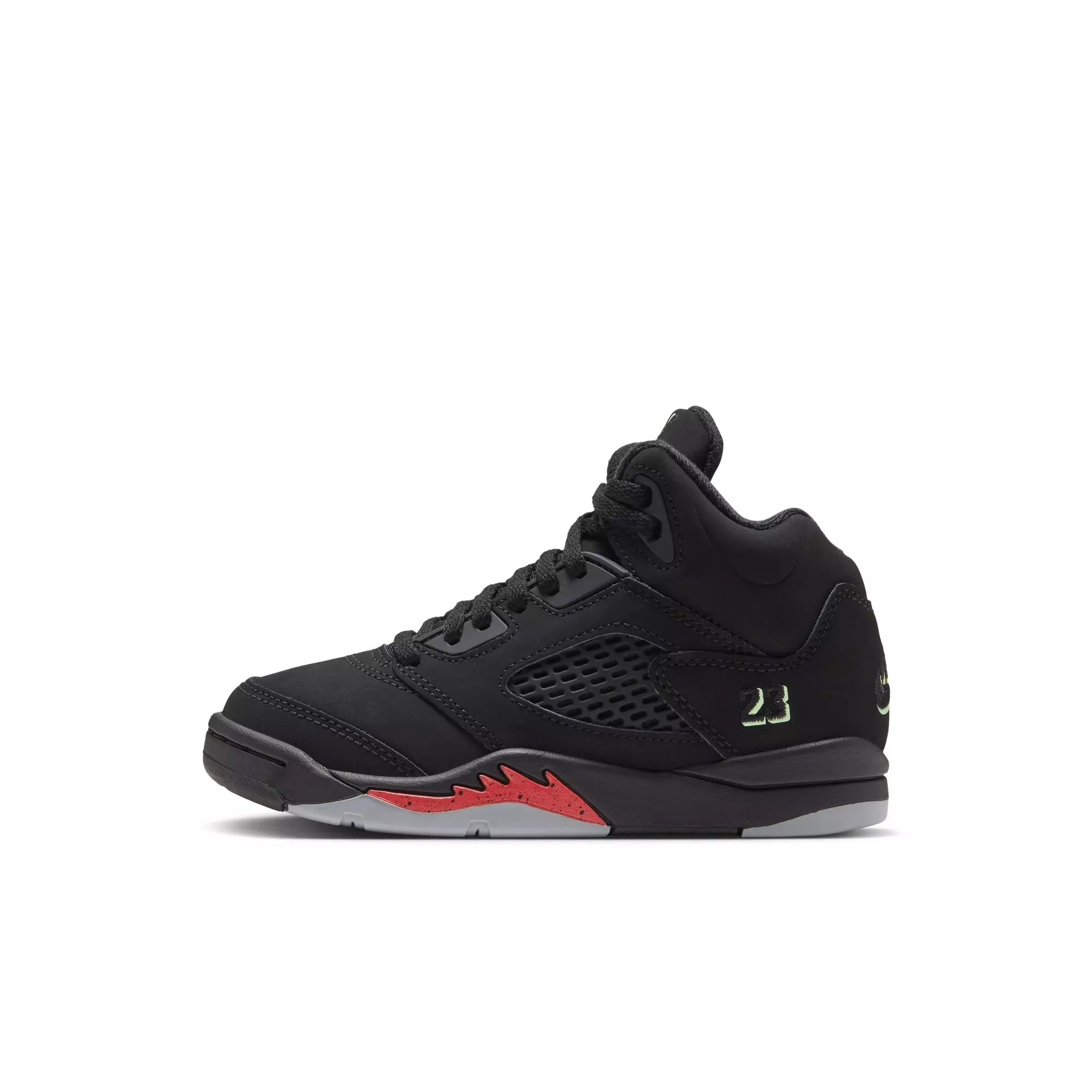 Jordan 5 Retro "Halloween" Preschool Kids' Shoe - BLACK/PICANTE RED/GLOW N THE DARK