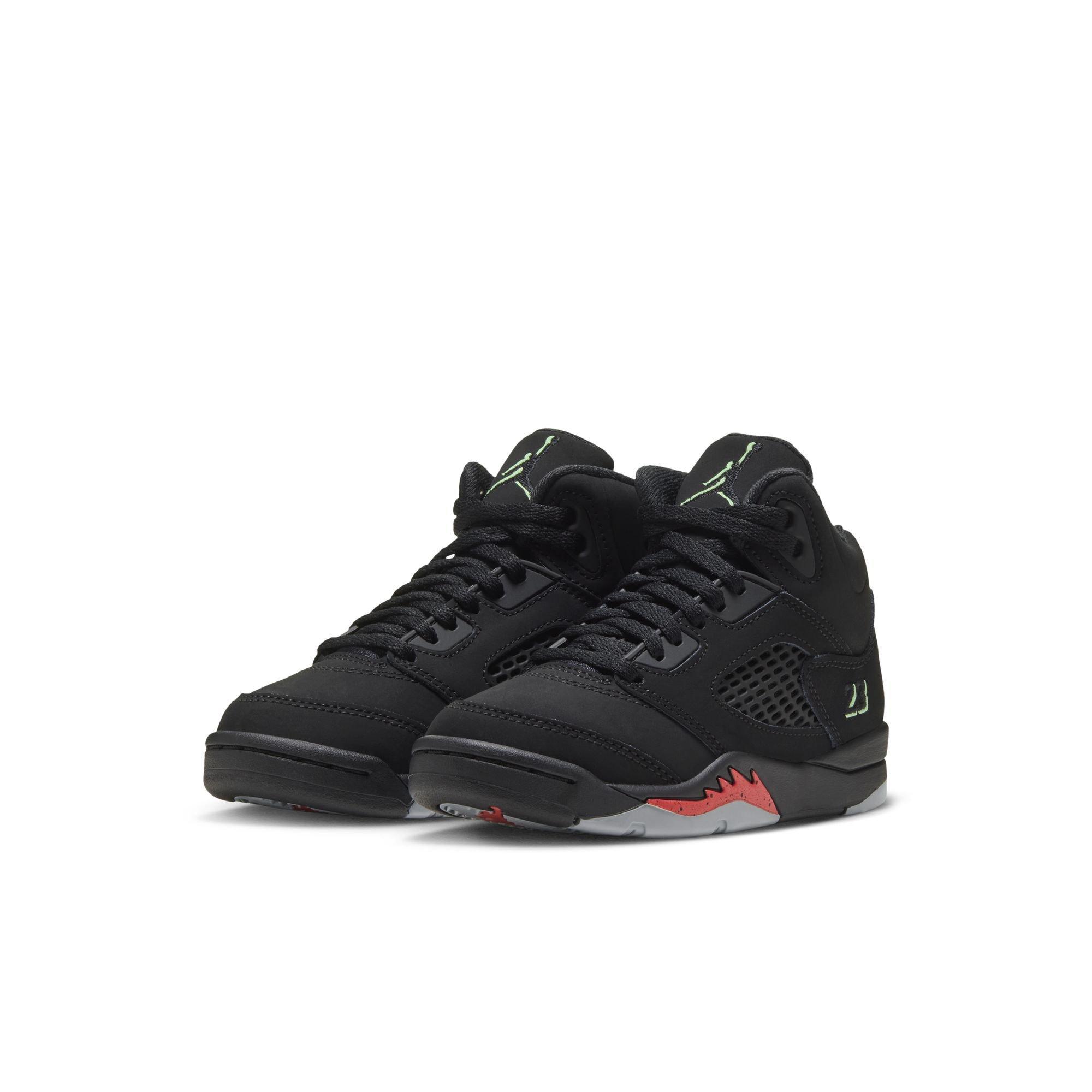Jordan 5 Retro "Halloween" Preschool Kids' Shoe - BLACK/PICANTE RED/GLOW N THE DARK