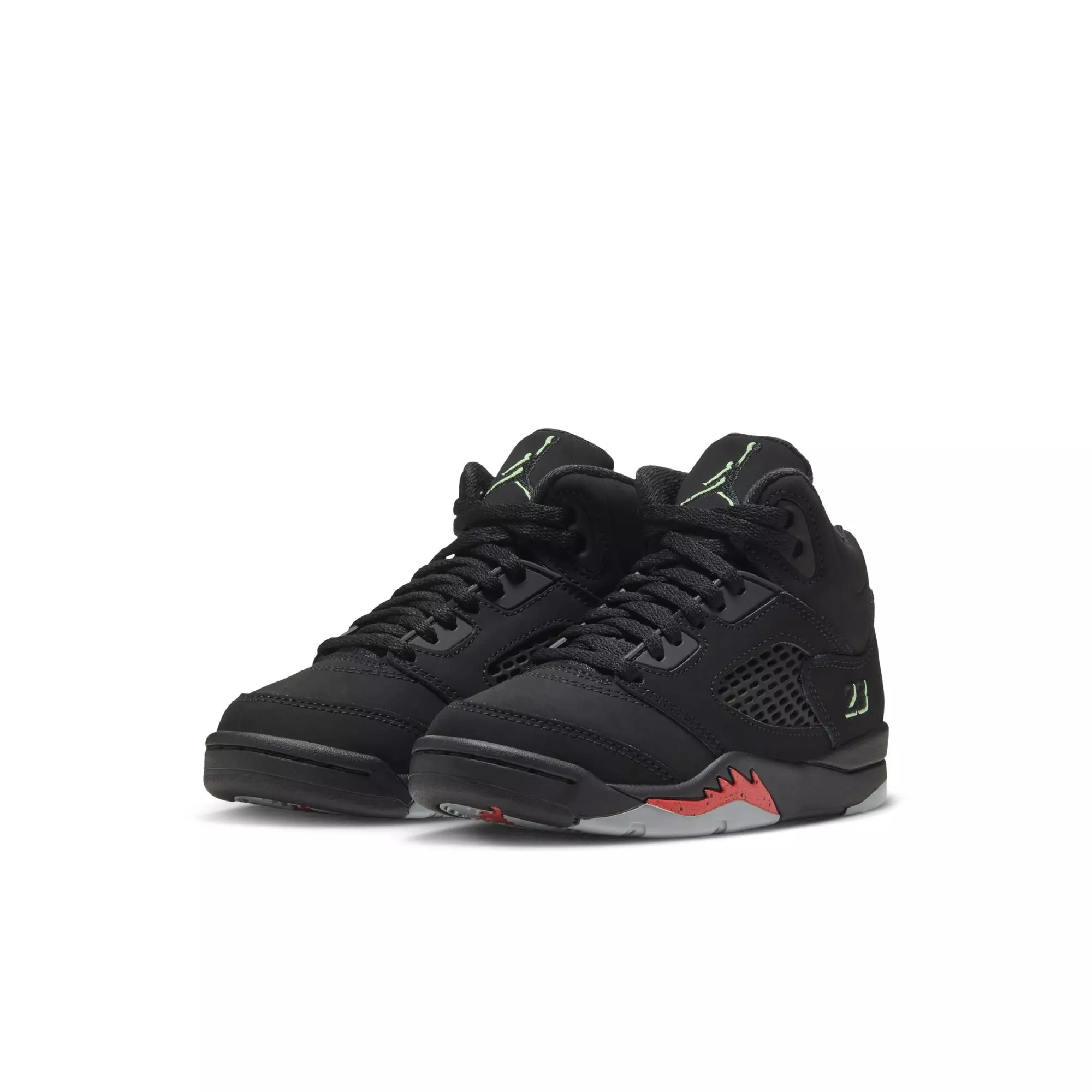 Jordan 5 Retro "Halloween" Preschool Kids' Shoe - BLACK/PICANTE RED/GLOW N THE DARK