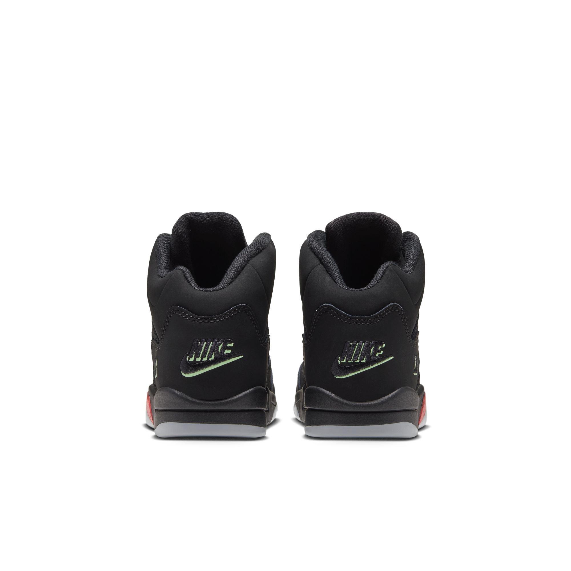 Jordan 5 Retro "Halloween" Preschool Kids' Shoe - BLACK/PICANTE RED/GLOW N THE DARK