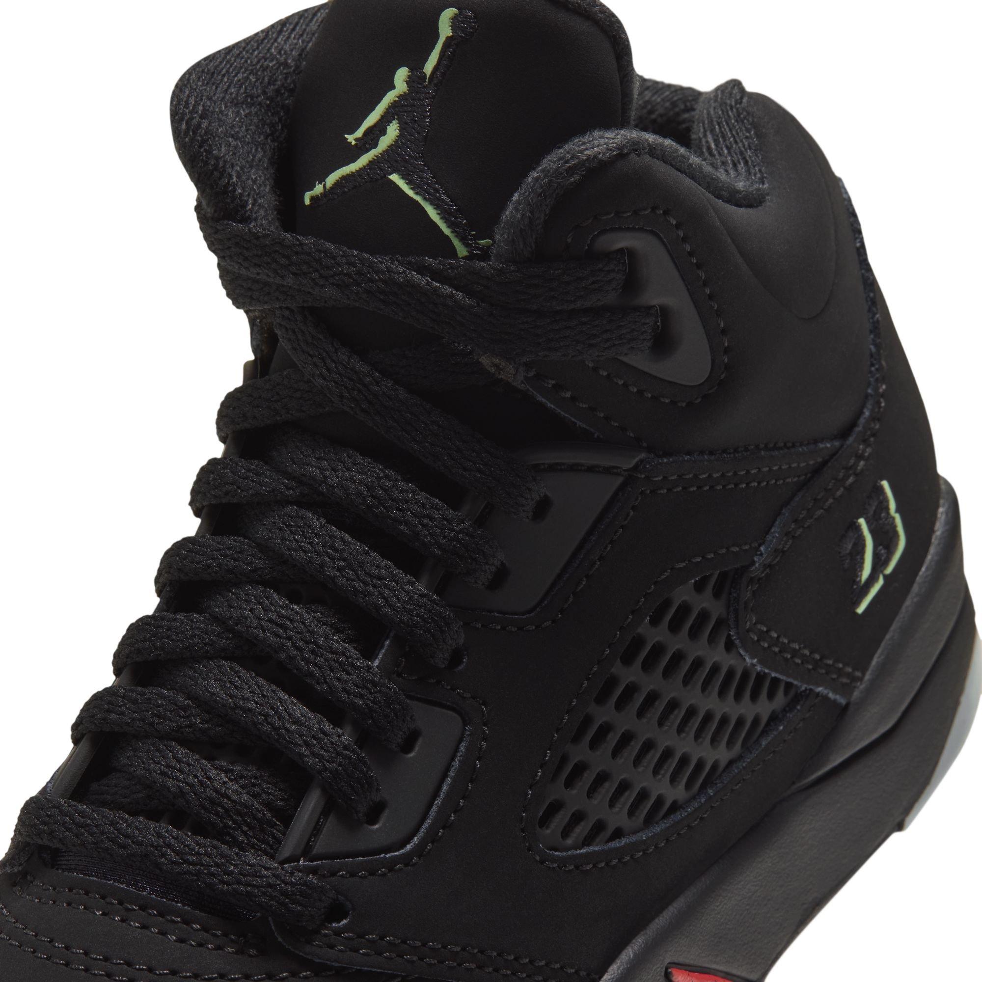 Jordan 5 Retro "Halloween" Preschool Kids' Shoe - BLACK/PICANTE RED/GLOW N THE DARK