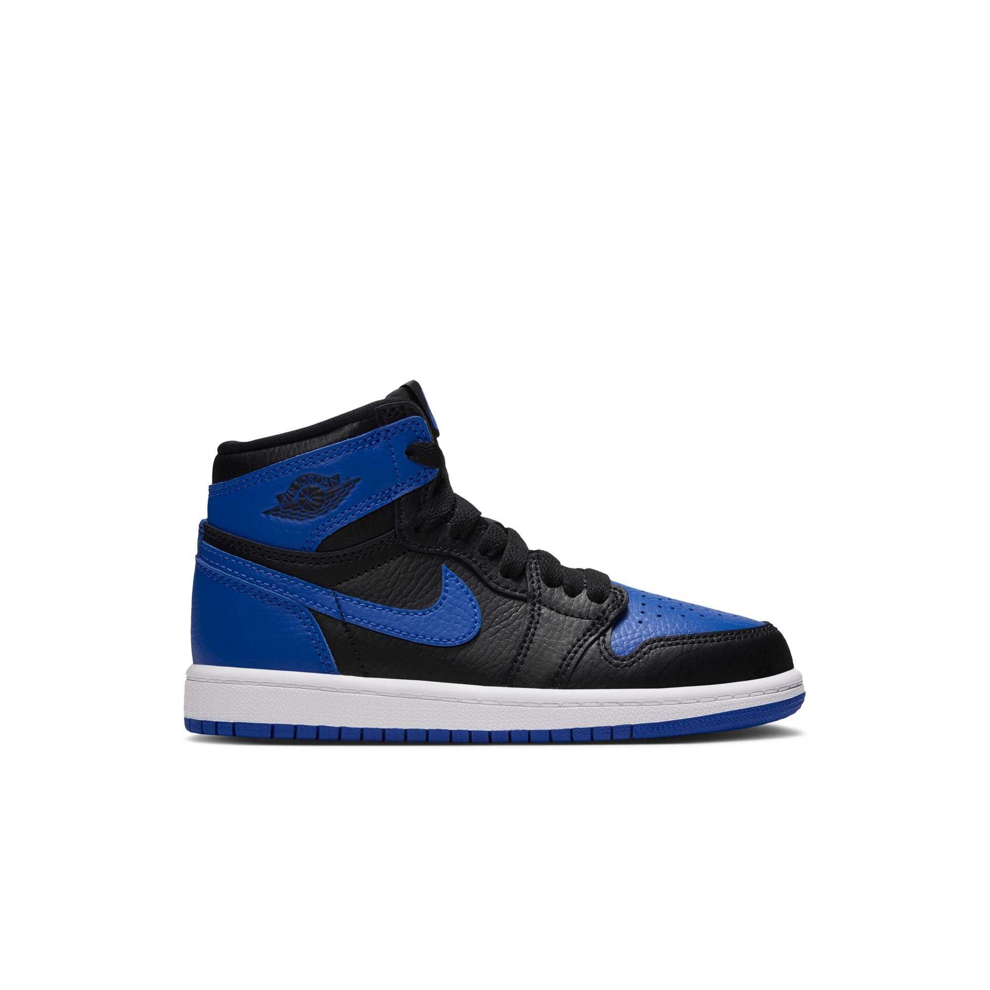 Jordan 1 Retro High OG "Royal" Preschool Kids' Shoe - BLACK/GAME ROYAL/WHITE