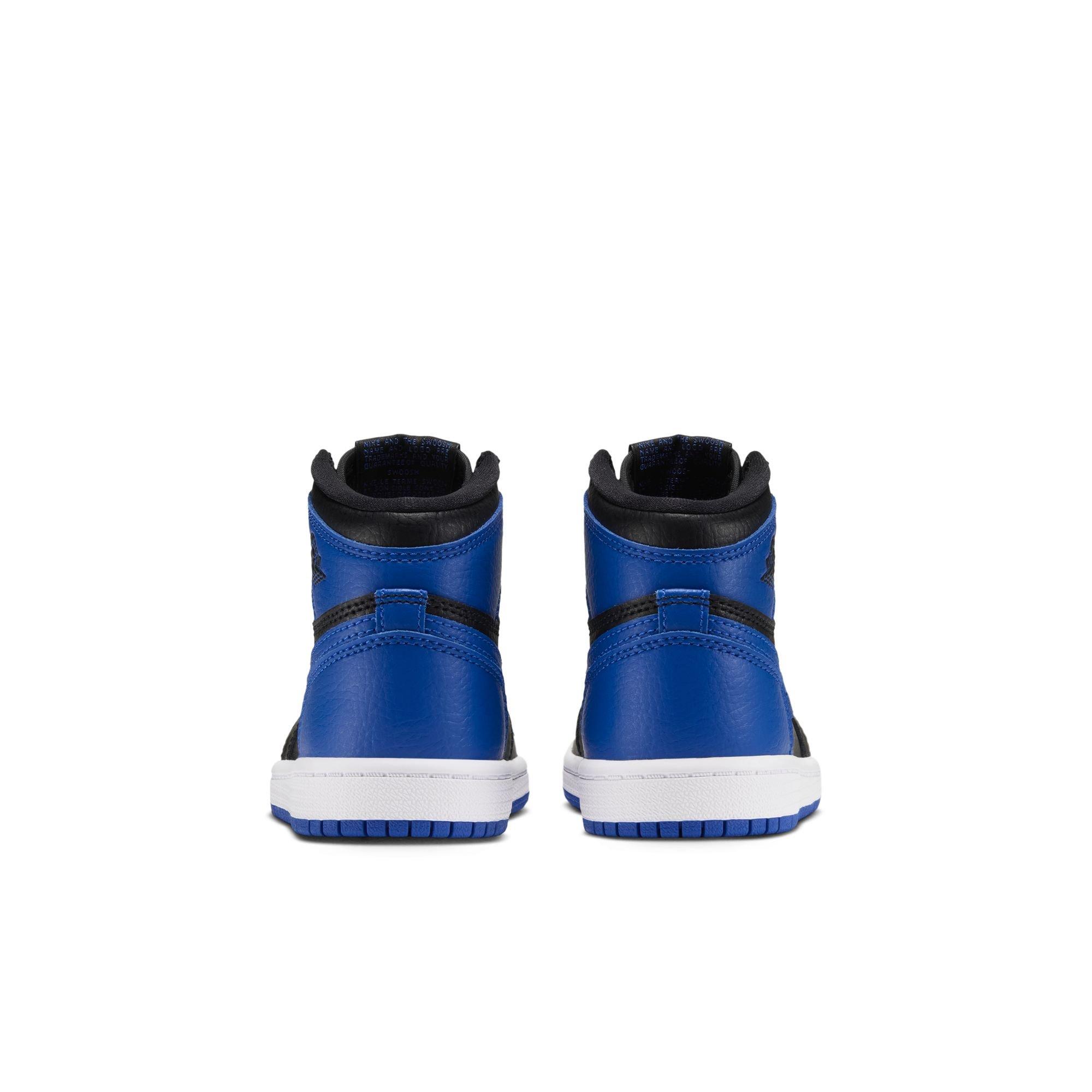 Jordan 1 Retro High OG "Royal" Preschool Kids' Shoe - BLACK/GAME ROYAL/WHITE