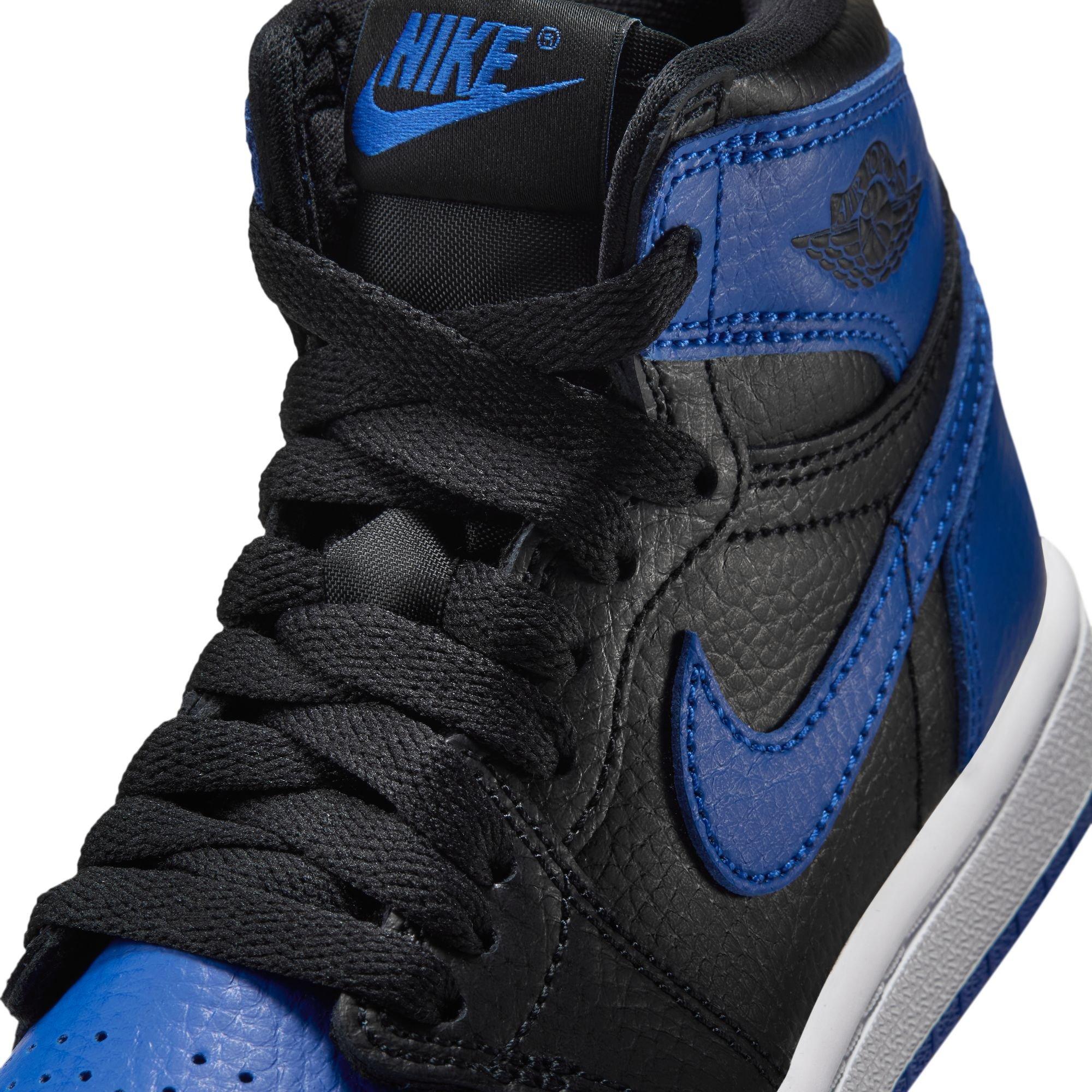 Jordan 1 Retro High OG "Royal" Preschool Kids' Shoe - BLACK/GAME ROYAL/WHITE