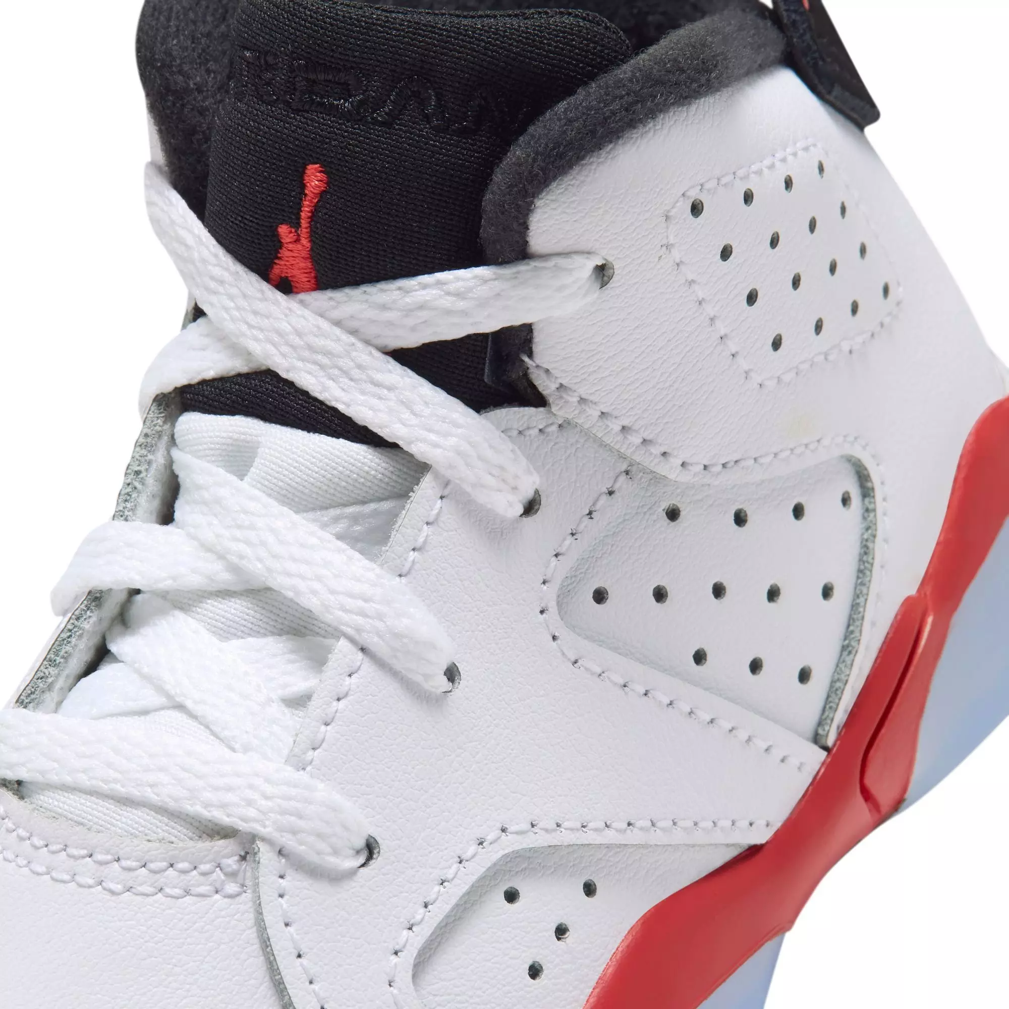 Jordan 6 Retro "White Infrared" Toddler Kids' Shoe - WHITE/LT CRIMSON/BLACK