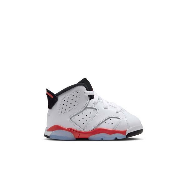 Jordan 6 Retro "White Infrared" Toddler Kids' Shoe - WHITE/LT CRIMSON/BLACK