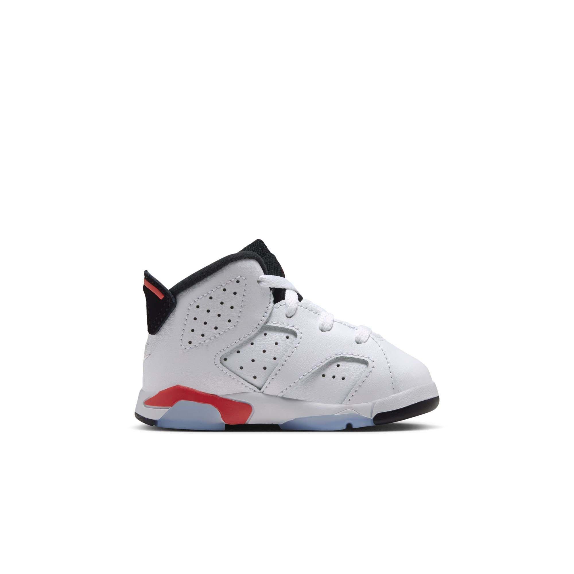 Jordan 6 Retro "White Infrared" Toddler Kids' Shoe - WHITE/LT CRIMSON/BLACK