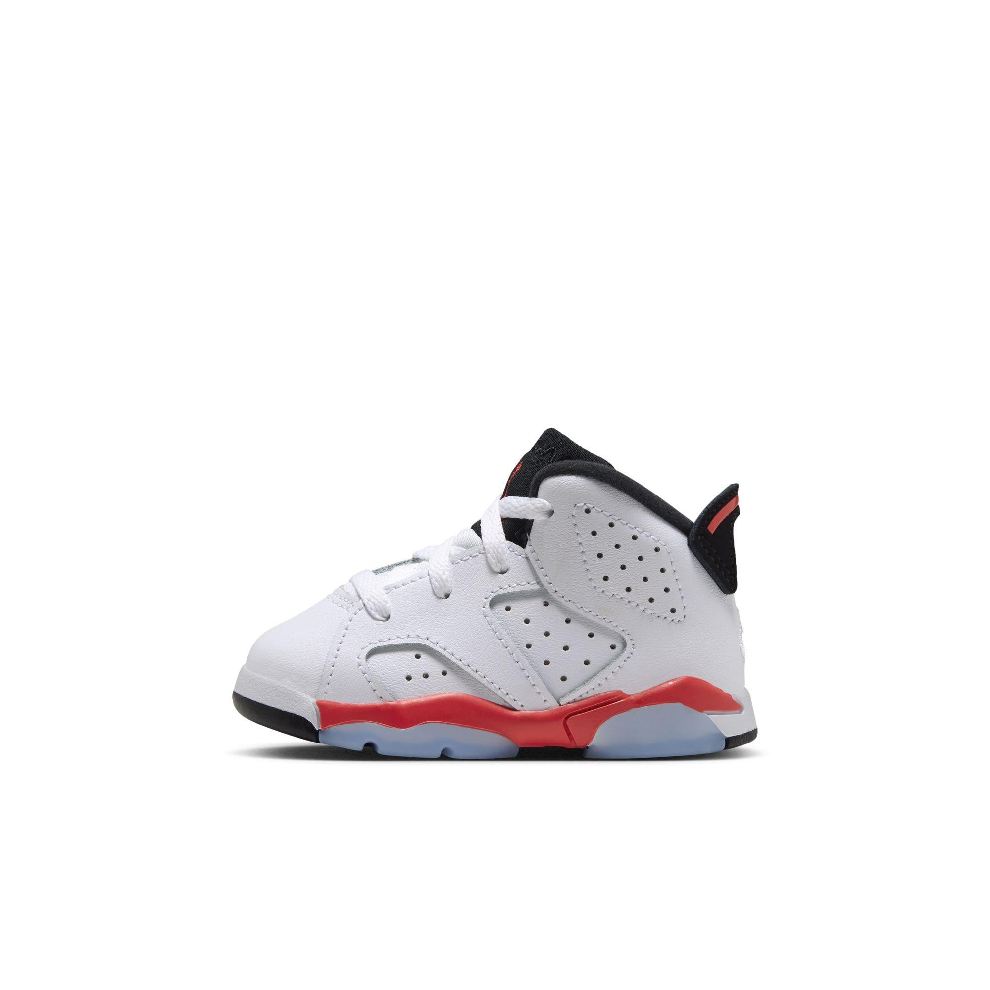 Jordan 6 Retro "White Infrared" Toddler Kids' Shoe - WHITE/LT CRIMSON/BLACK