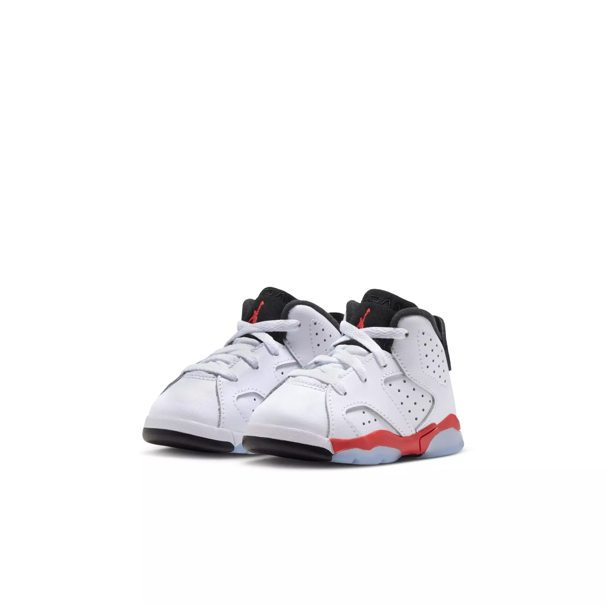 Jordan 6 Retro "White Infrared" Toddler Kids' Shoe - WHITE/LT CRIMSON/BLACK