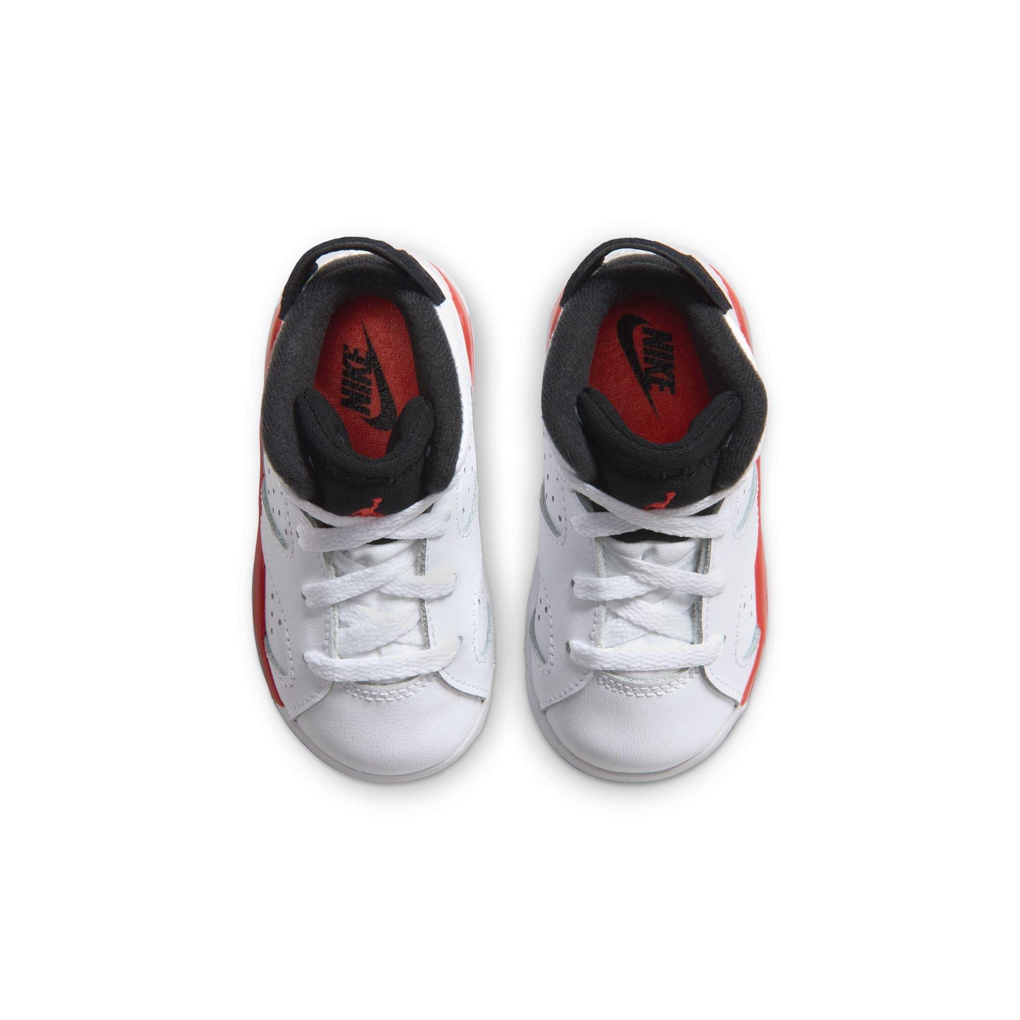 Jordan 6 Retro "White Infrared" Toddler Kids' Shoe - WHITE/LT CRIMSON/BLACK