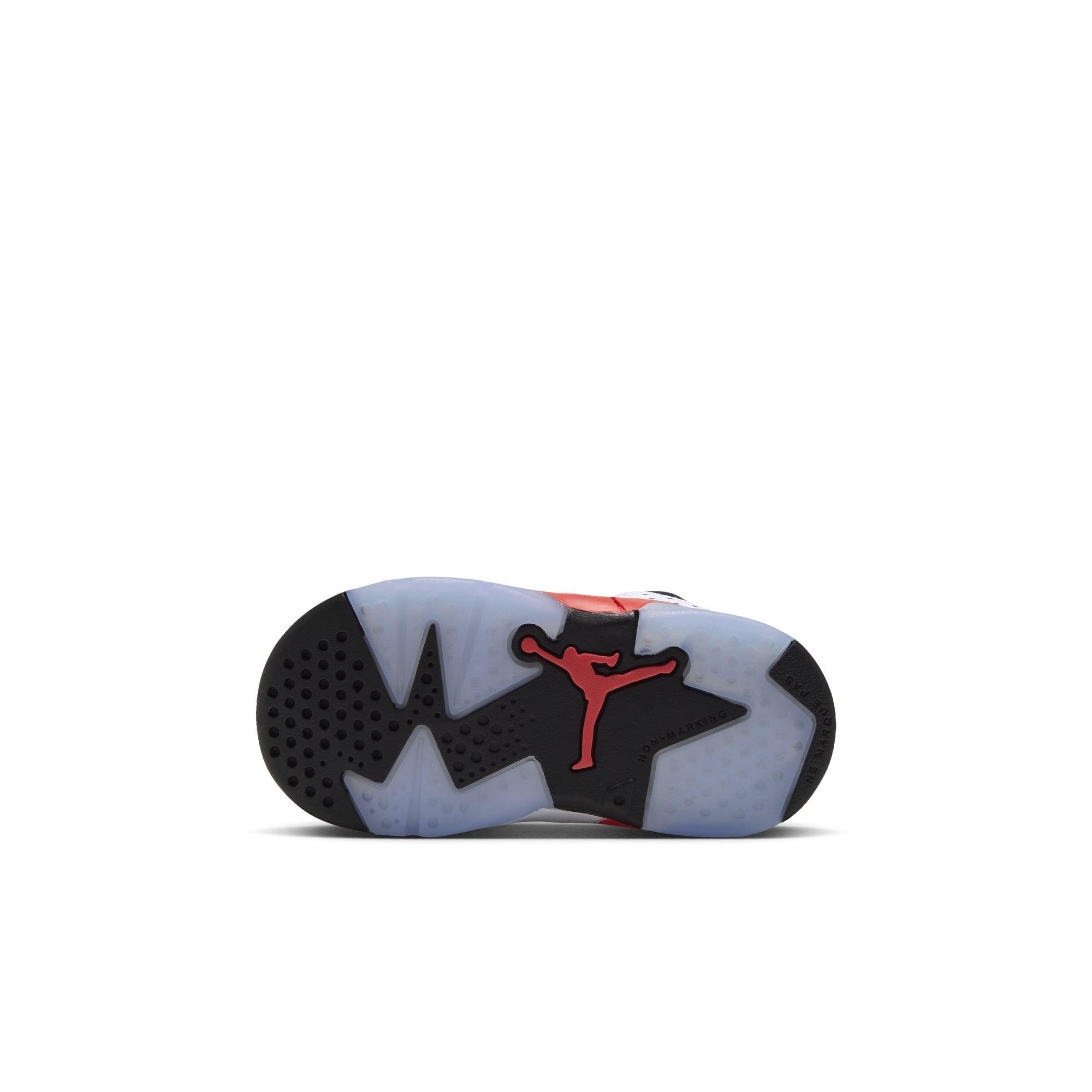 Jordan 6 Retro "White Infrared" Toddler Kids' Shoe - WHITE/LT CRIMSON/BLACK