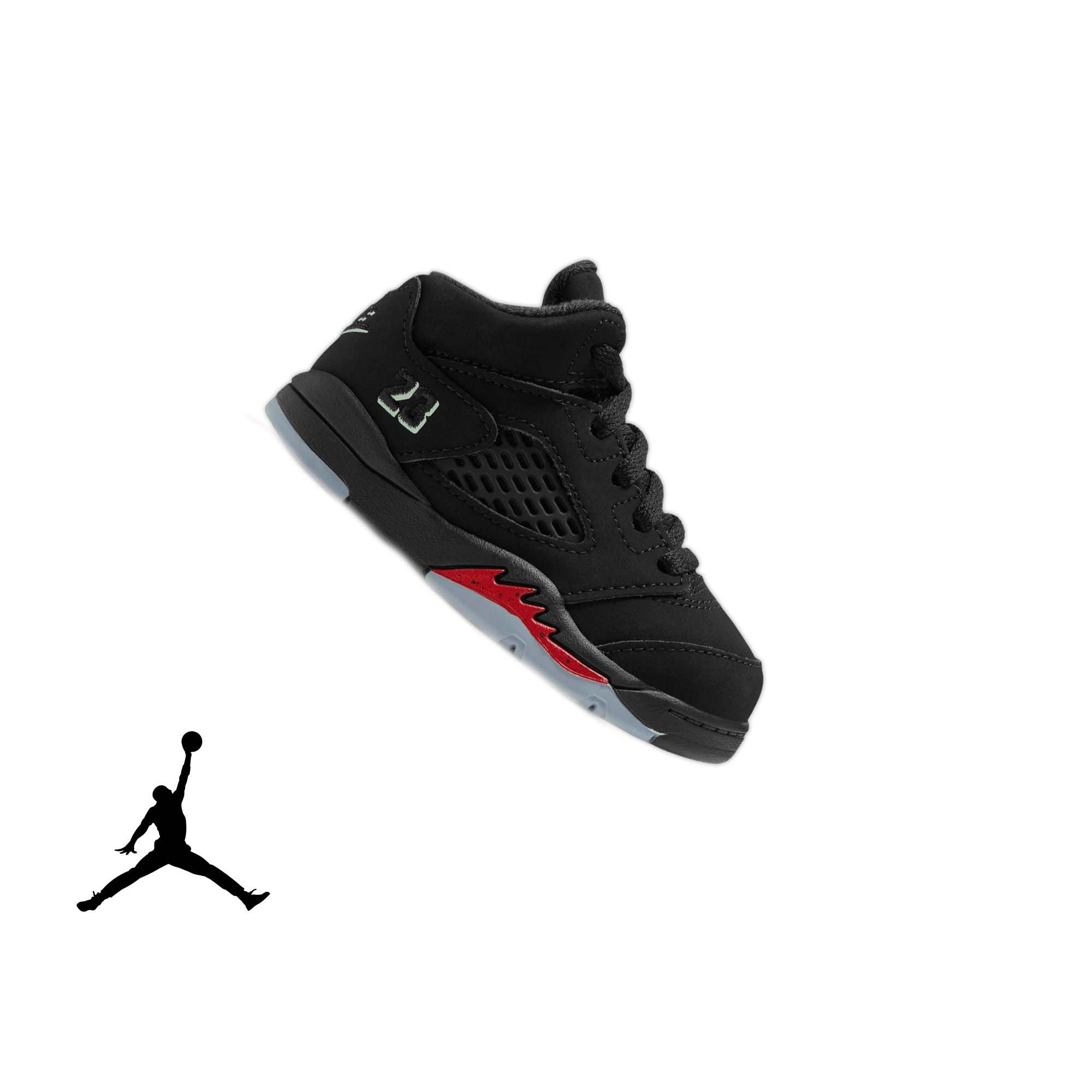 Jordan 5 Retro "Halloween" Toddler Kids' Shoe - BLACK/PICANTE RED/GLOW N THE DARK