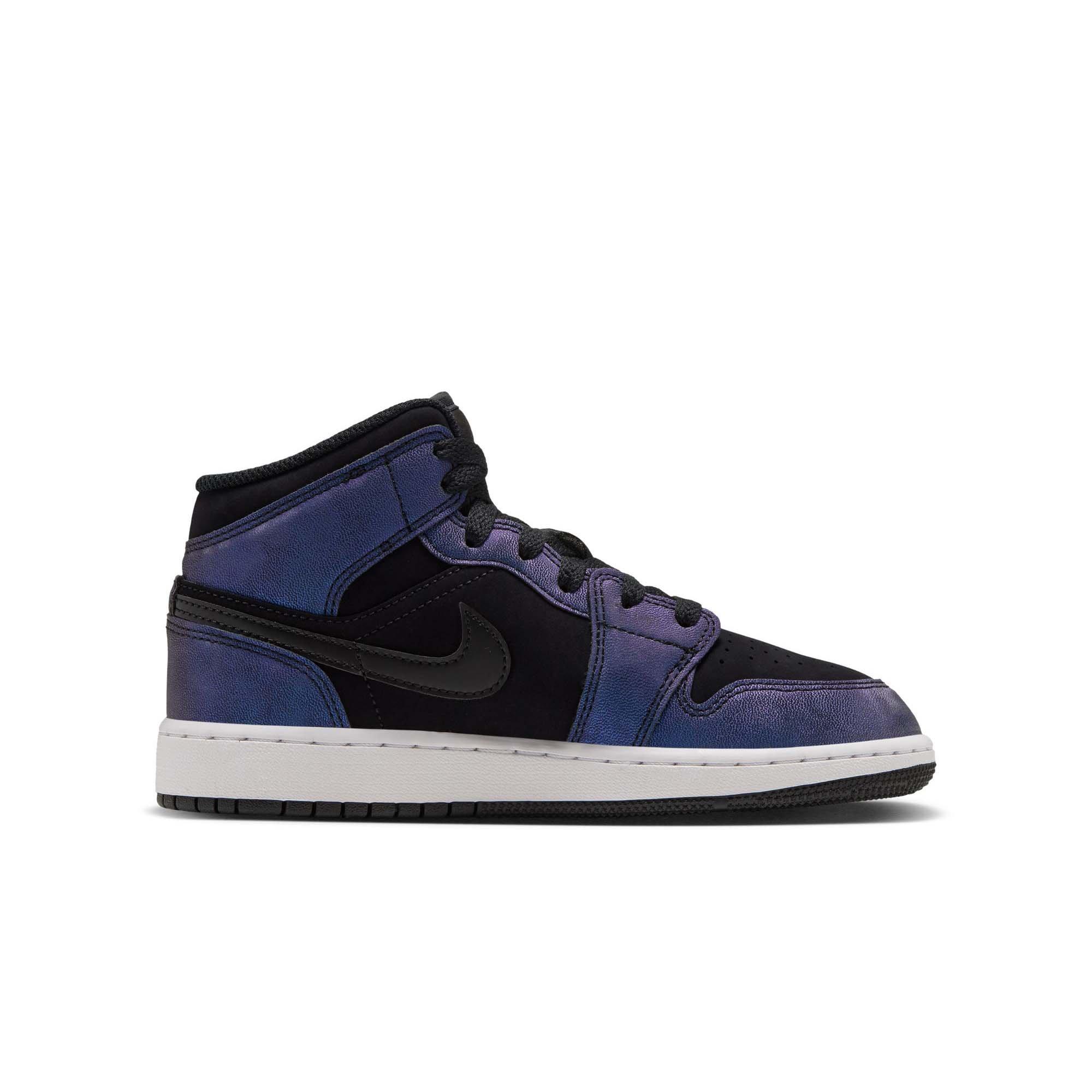 Jordan 1 Mid SE "Space Jam" Grade School Kids' Shoe - BLACK/YELLOW ZEST/ACTION GREEN