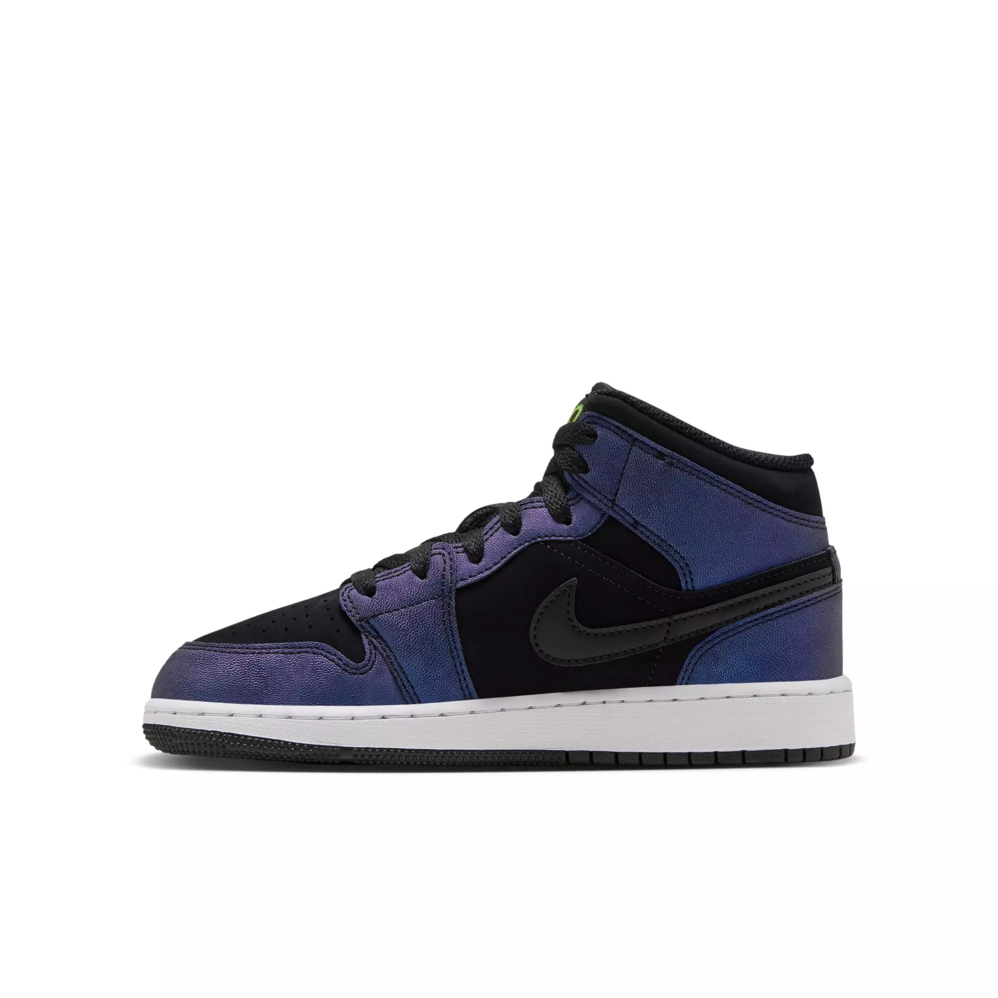 Jordan 1 Mid SE "Space Jam" Grade School Kids' Shoe - BLACK/YELLOW ZEST/ACTION GREEN