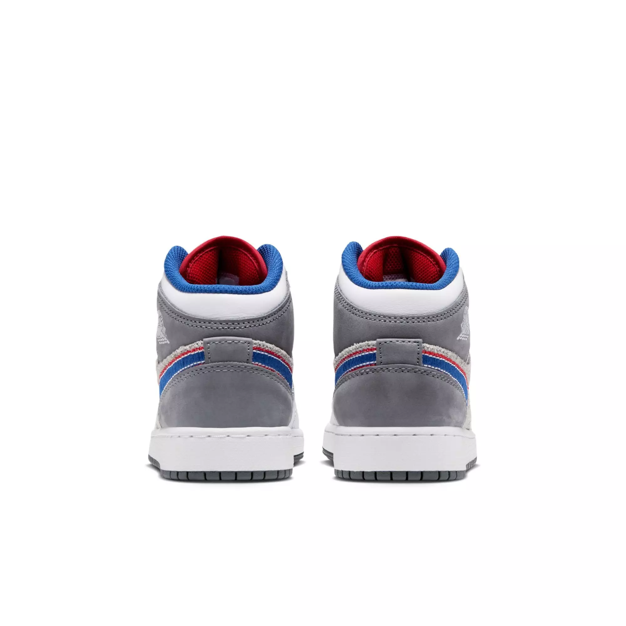 Jordan 1 Mid SE "Hare" Grade School Kids' Shoe - LT SMOKE GREY/VARSITY ROYAL