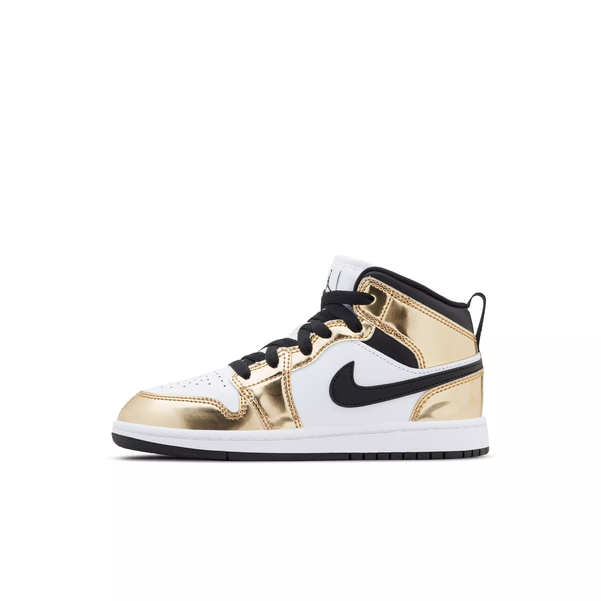 Jordan 1 Mid SE "Metallic Gold/Black/White" Preschool Boys' Shoe - GOLD/BLACK/WHITE