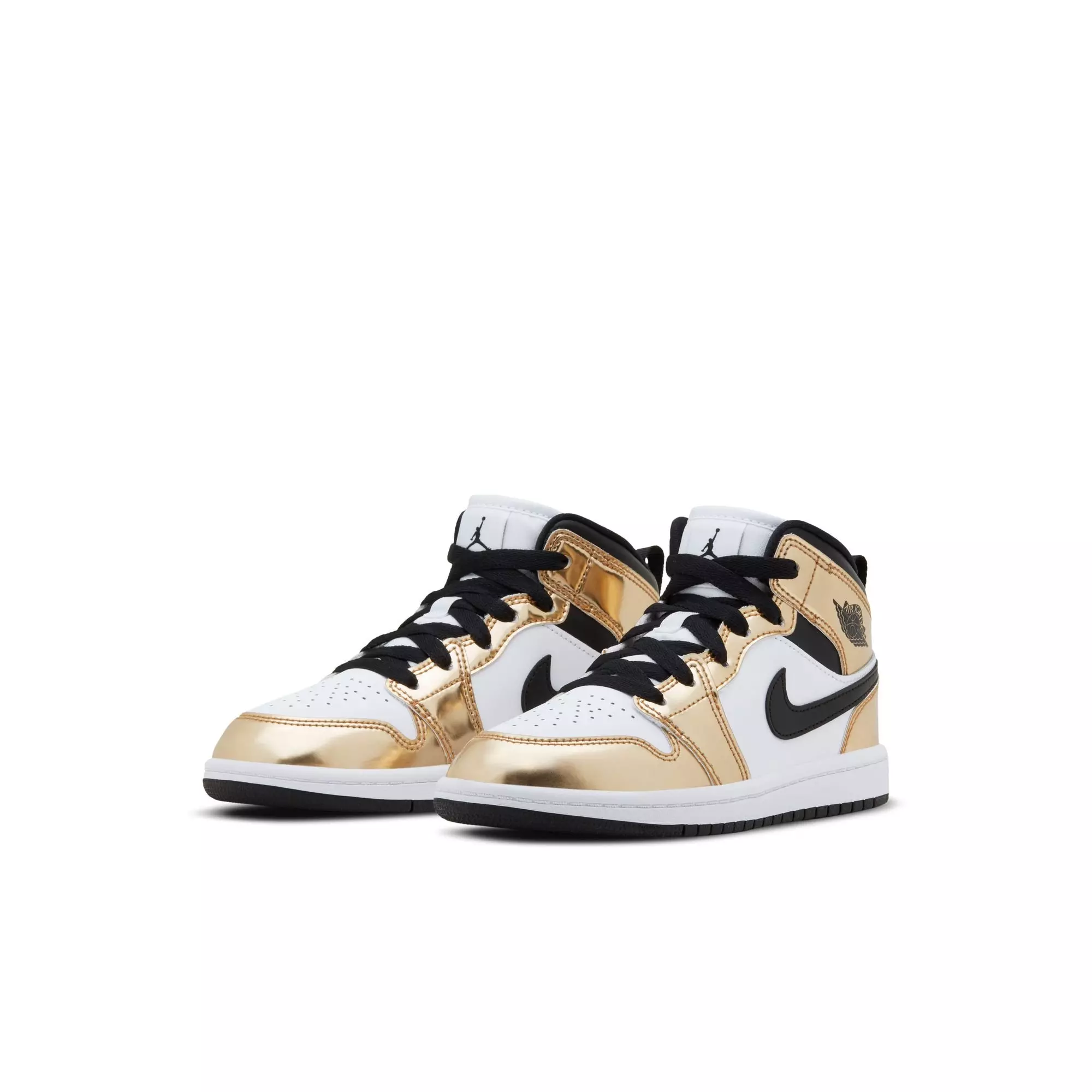 Jordan 1 Mid SE "Metallic Gold/Black/White" Preschool Boys' Shoe - GOLD/BLACK/WHITE