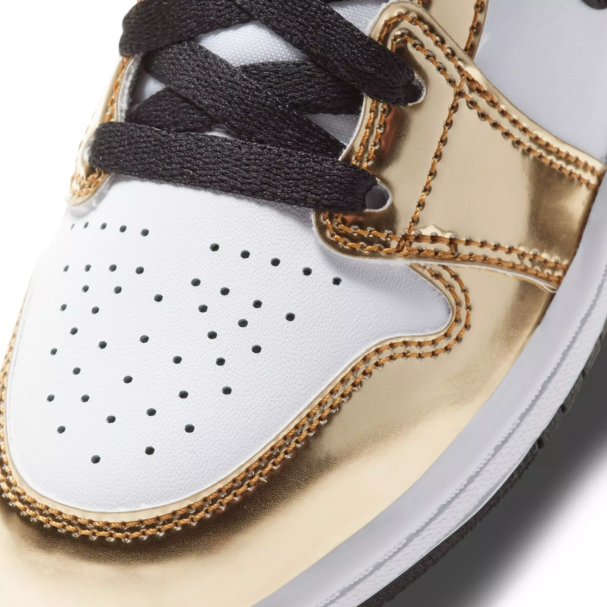 Jordan 1 Mid SE "Metallic Gold/Black/White" Preschool Boys' Shoe - GOLD/BLACK/WHITE