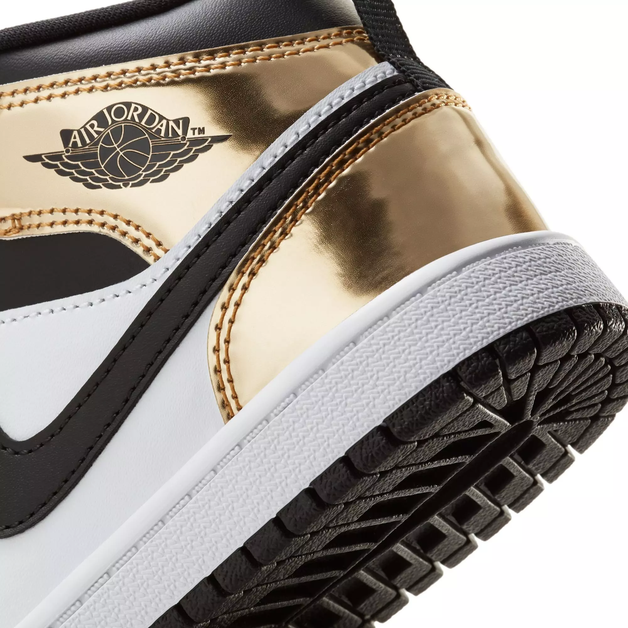 Jordan 1 Mid SE "Metallic Gold/Black/White" Preschool Boys' Shoe - GOLD/BLACK/WHITE