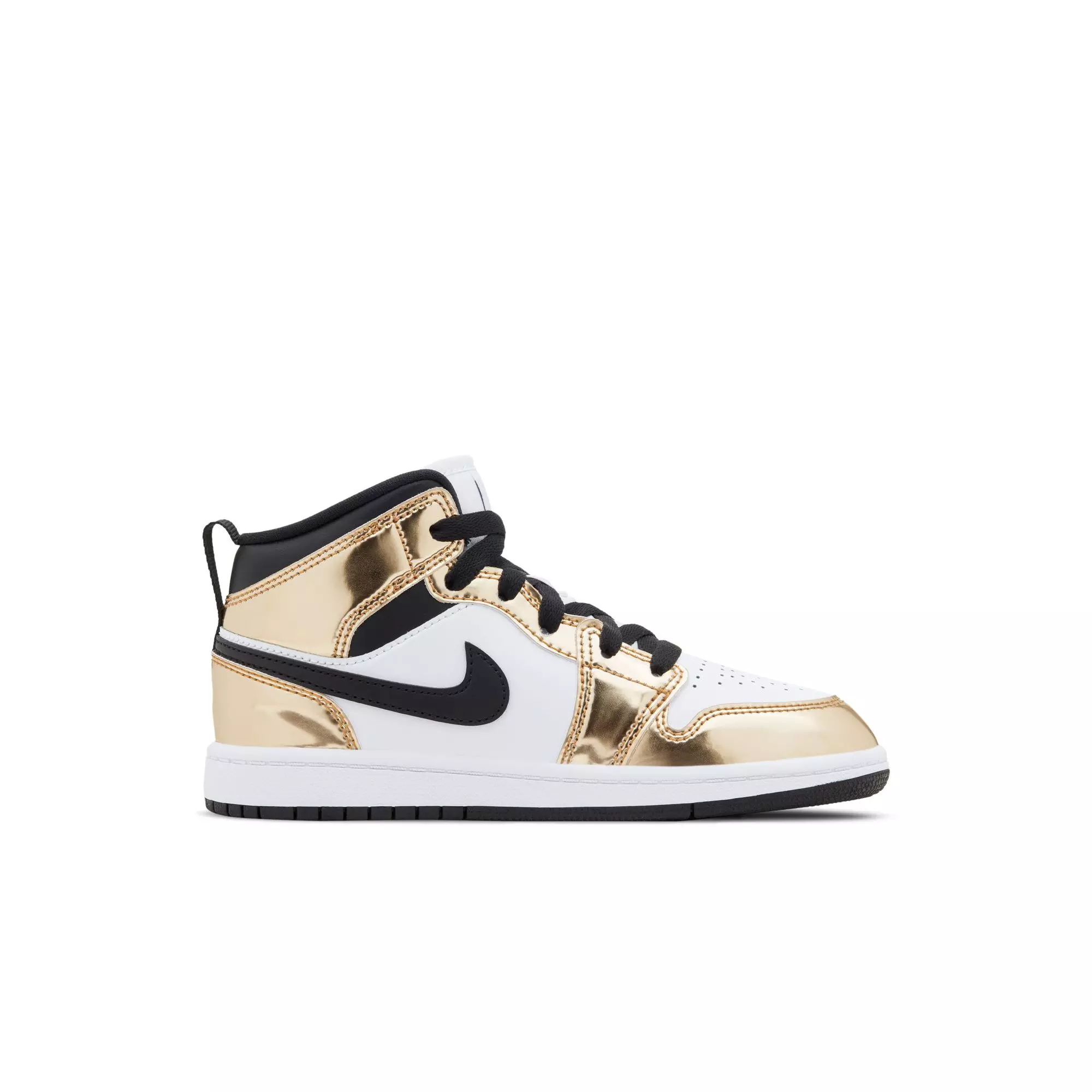 Jordan 1 Mid SE "Metallic Gold/Black/White" Preschool Boys' Shoe - GOLD/BLACK/WHITE