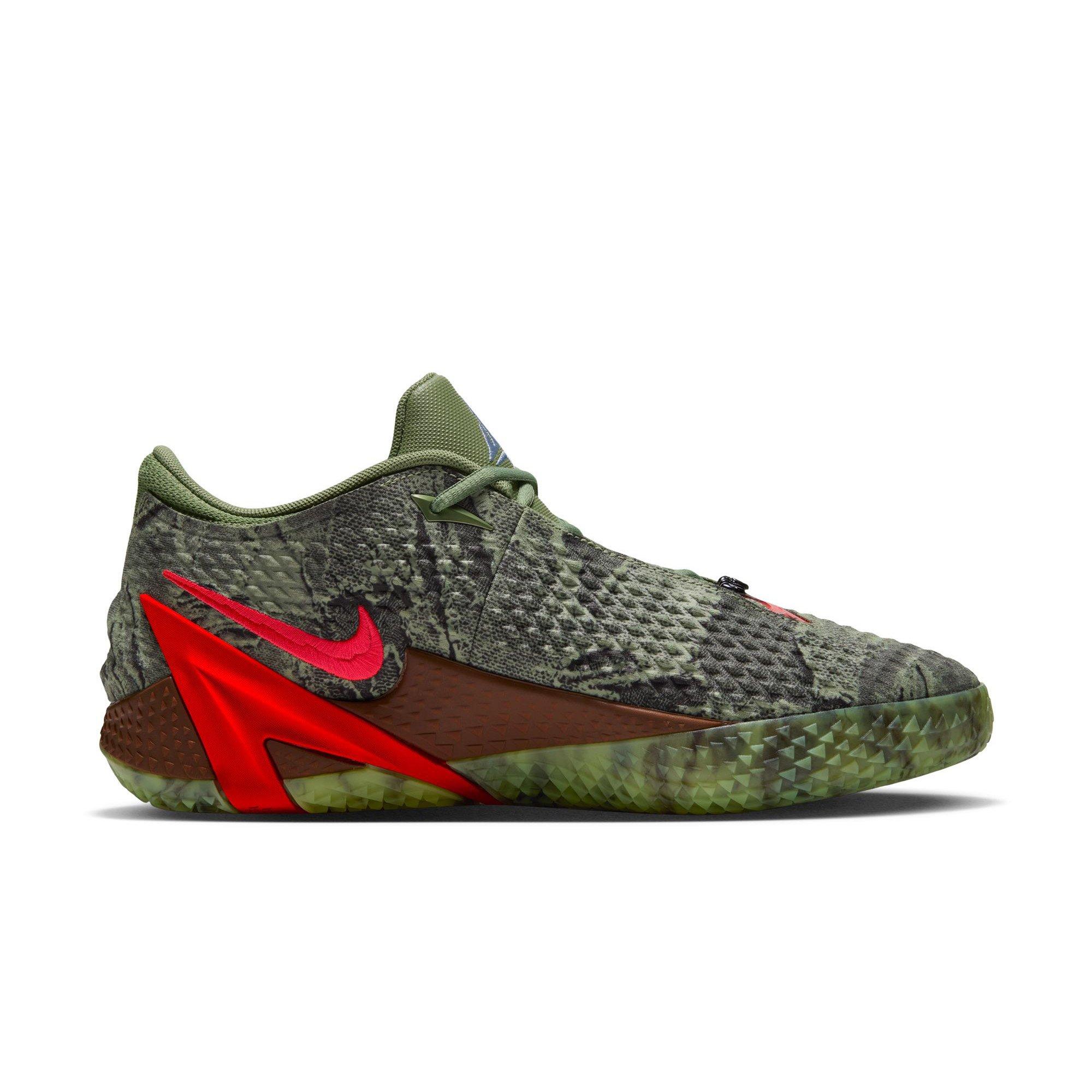 Nike Ja 4 "Halloween" Men's Basketball Shoe - OIL GREEN/BRIGHT CRIMSON/LT LEMON TWIST