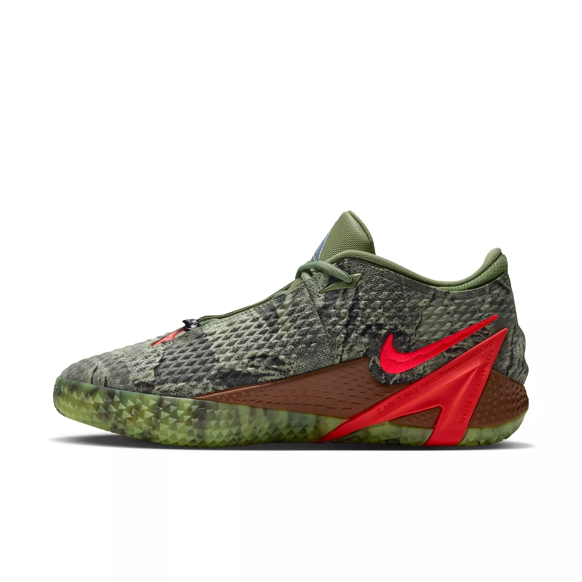 Nike Ja 4 "Halloween" Men's Basketball Shoe - OIL GREEN/BRIGHT CRIMSON/LT LEMON TWIST