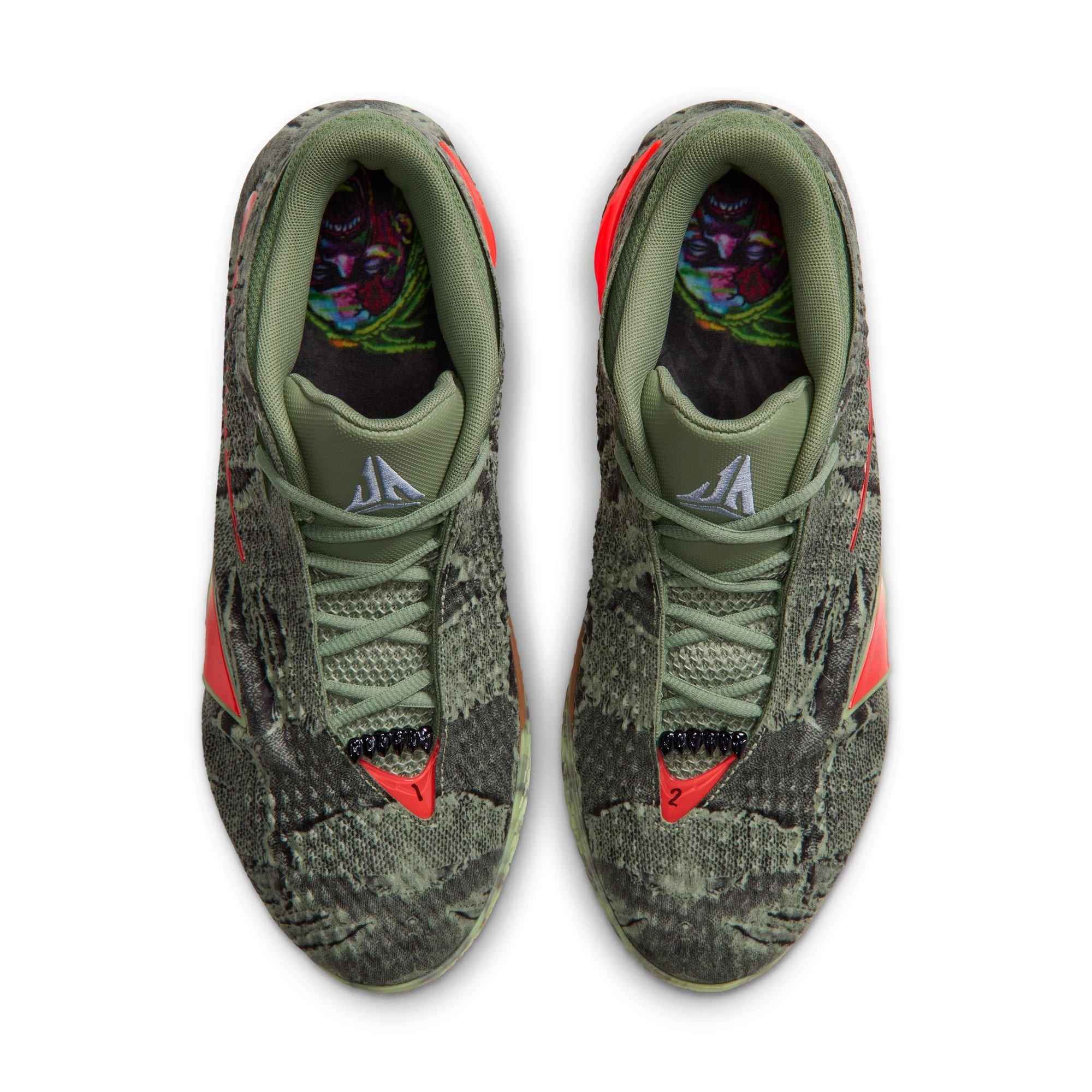 Nike Ja 4 "Halloween" Men's Basketball Shoe - OIL GREEN/BRIGHT CRIMSON/LT LEMON TWIST