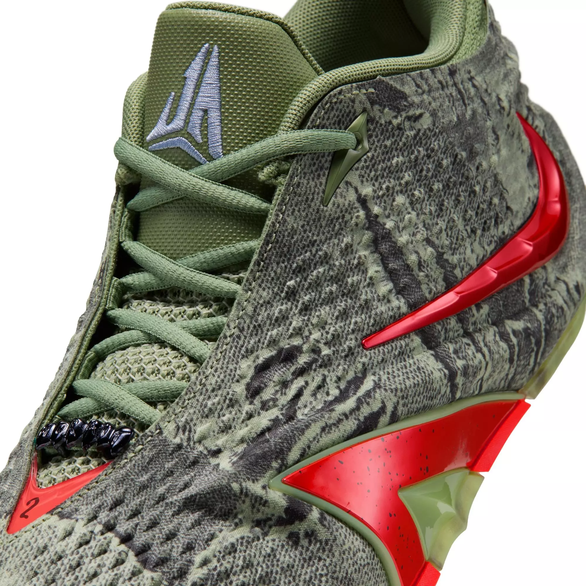 Nike Ja 4 "Halloween" Men's Basketball Shoe - OIL GREEN/BRIGHT CRIMSON/LT LEMON TWIST