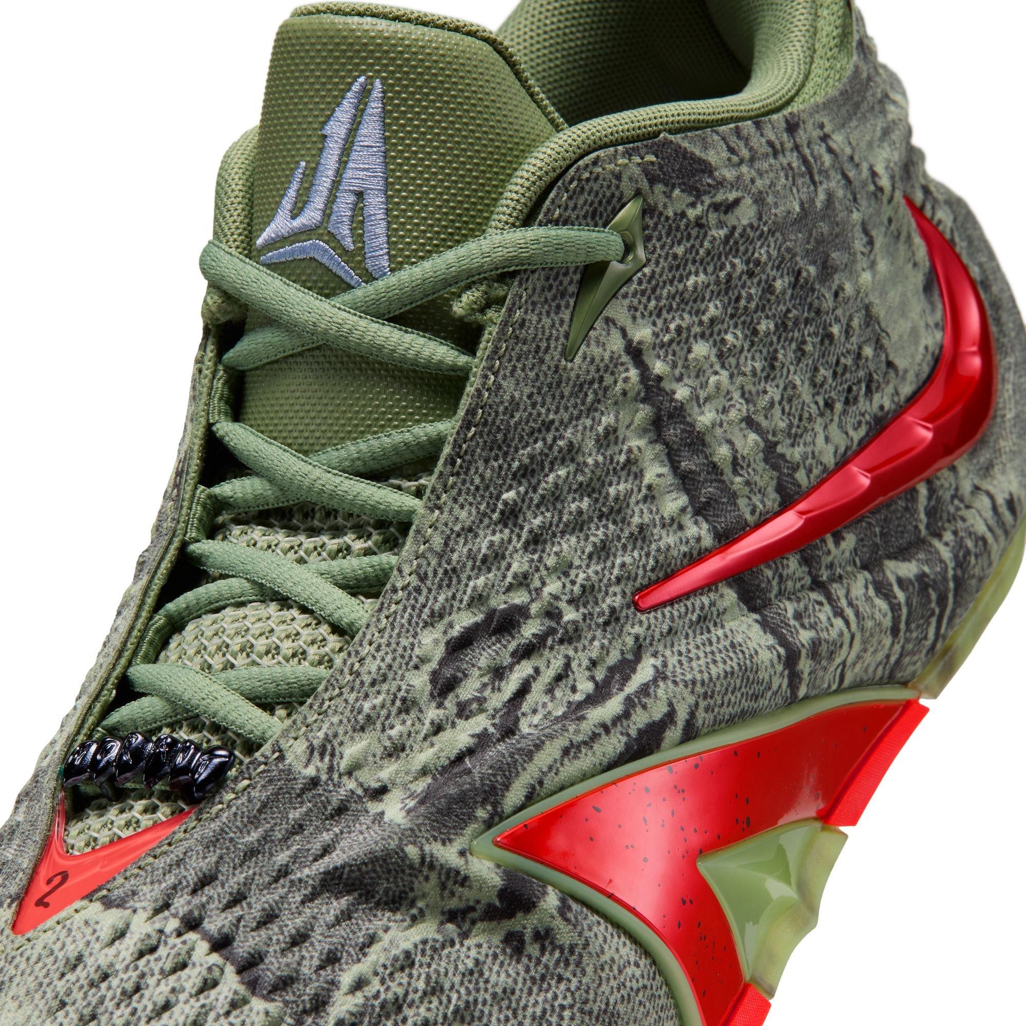 Nike Ja 4 "Halloween" Men's Basketball Shoe - OIL GREEN/BRIGHT CRIMSON/LT LEMON TWIST