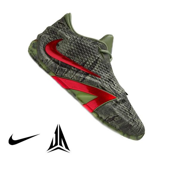 Nike Ja 4 "Halloween" Men's Basketball Shoe - OIL GREEN/BRIGHT CRIMSON/LT LEMON TWIST
