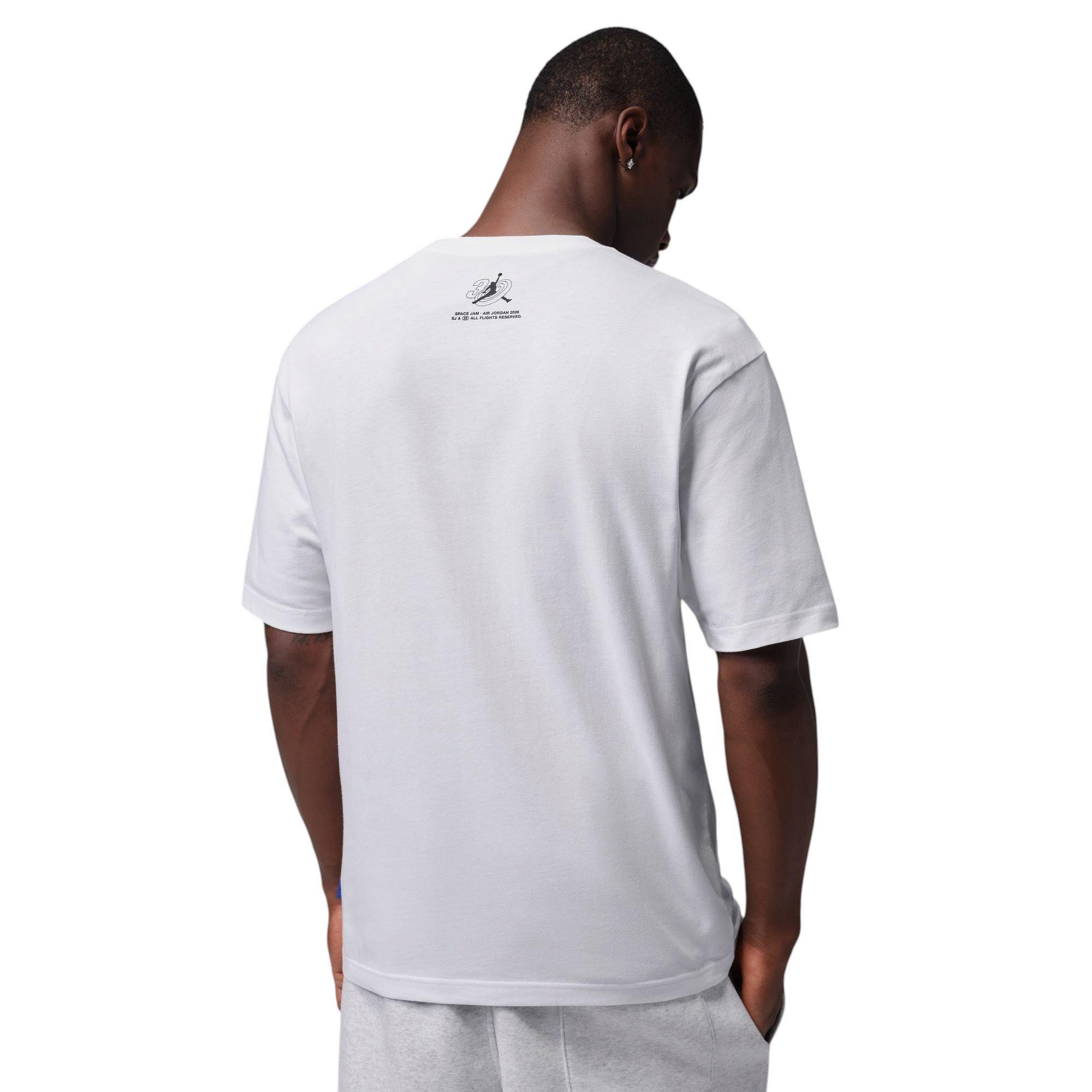 Jordan Brooklyn Wings "Space Jam" Men's Crew-Neck Tee - WHITE/BLACK