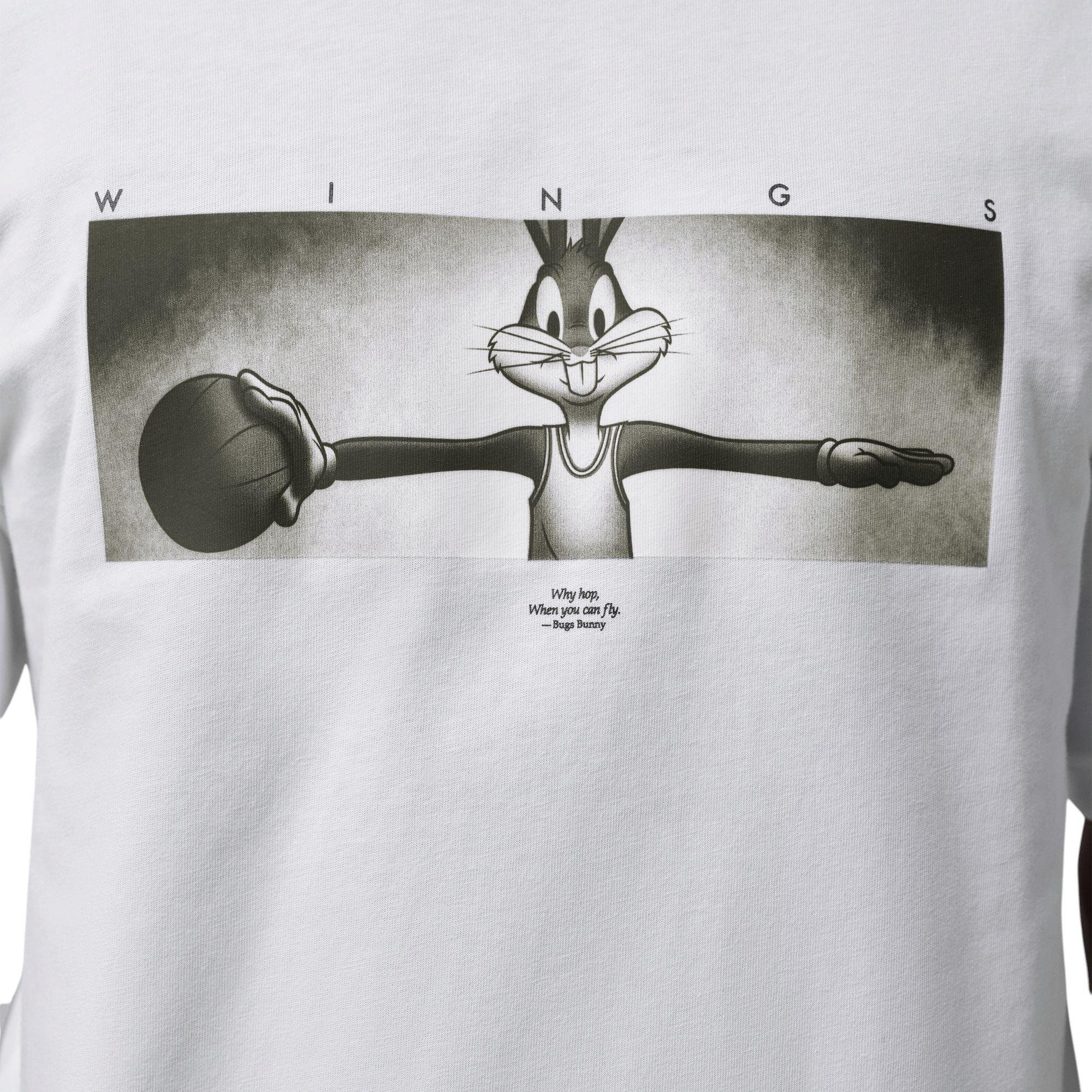 Jordan Brooklyn Wings "Space Jam" Men's Crew-Neck Tee - WHITE/BLACK