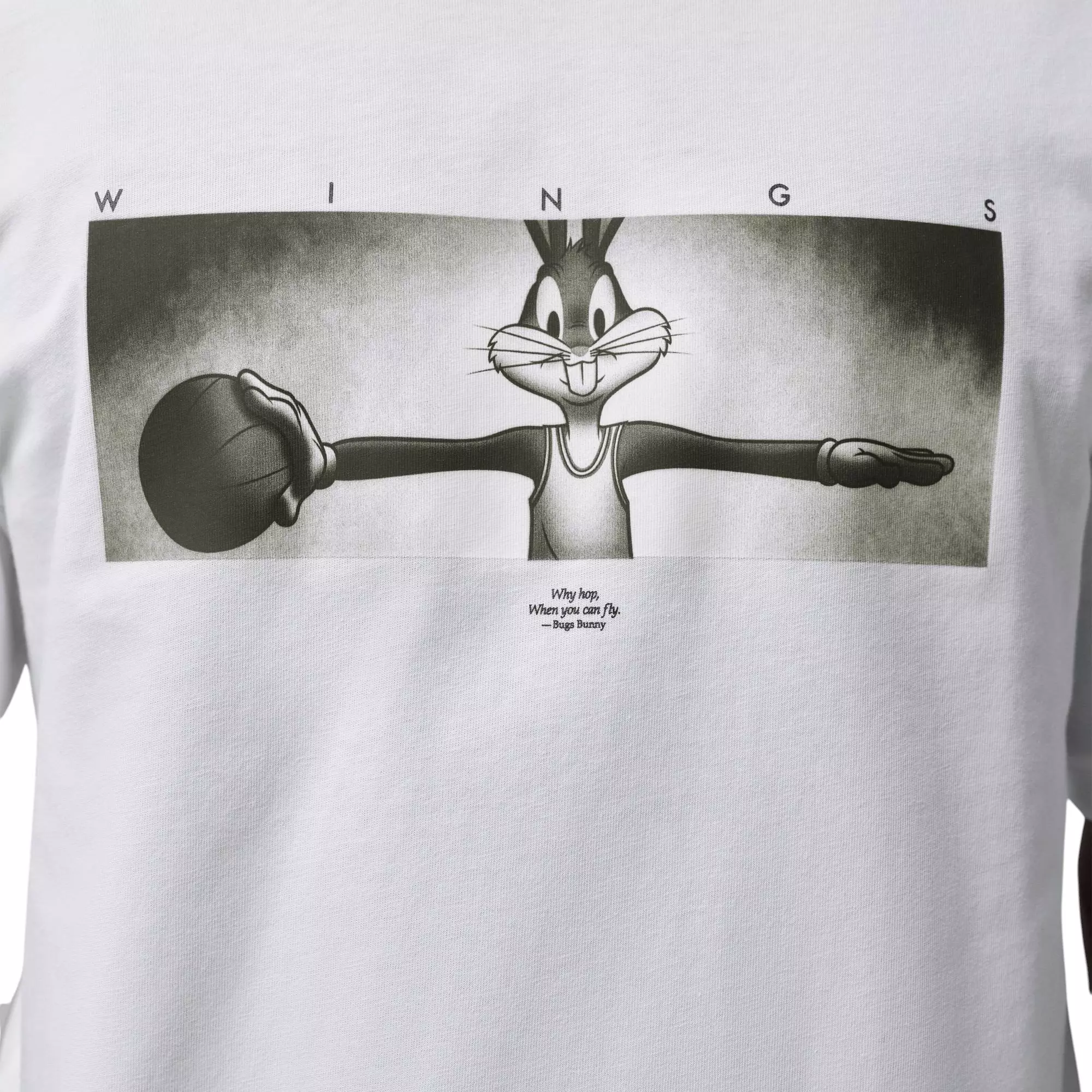 Jordan Brooklyn Wings "Space Jam" Men's Crew-Neck Tee - WHITE/BLACK