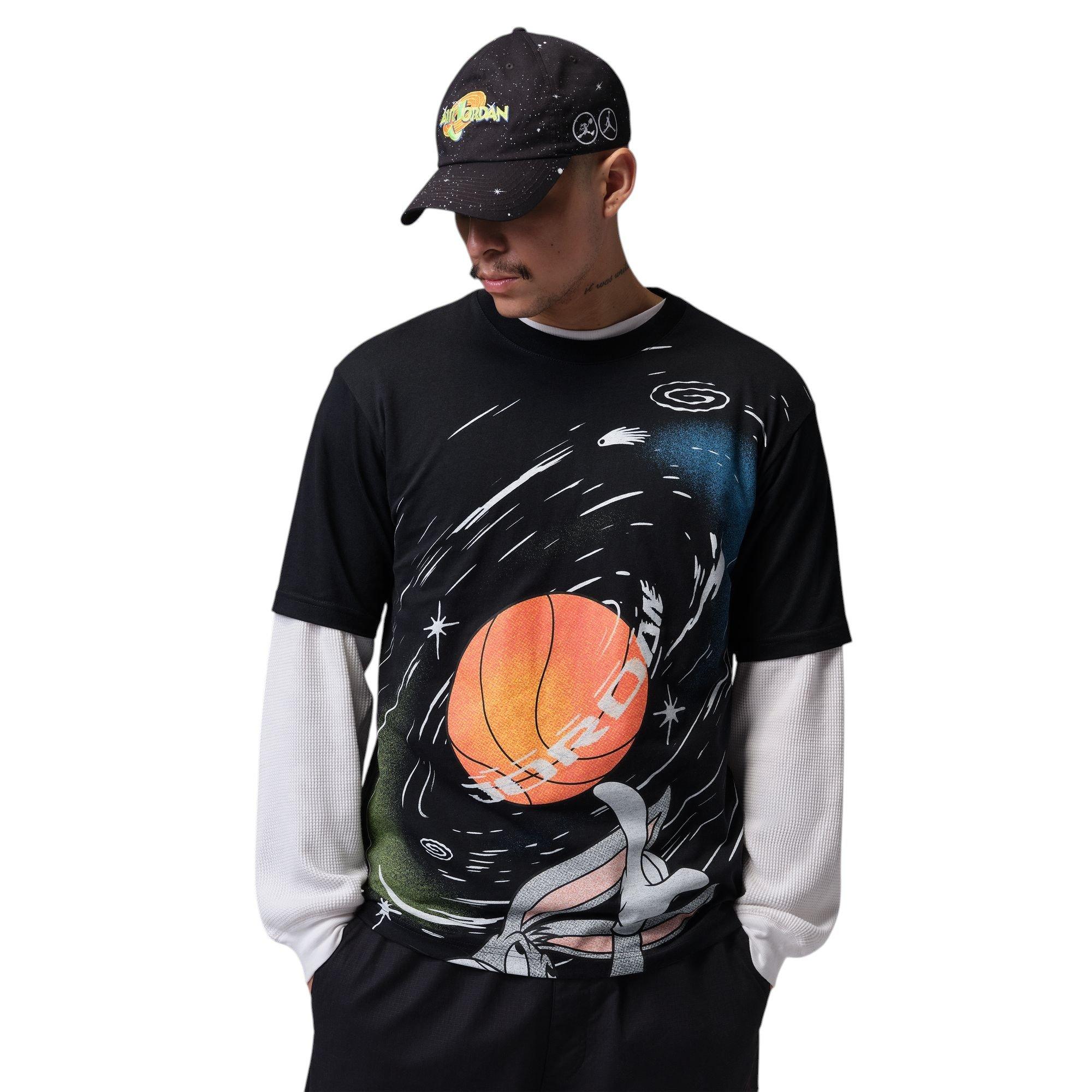 Jordan Brooklyn Bugs Bunny "Space Jam" Men's Crew-Neck Tee - BLACK