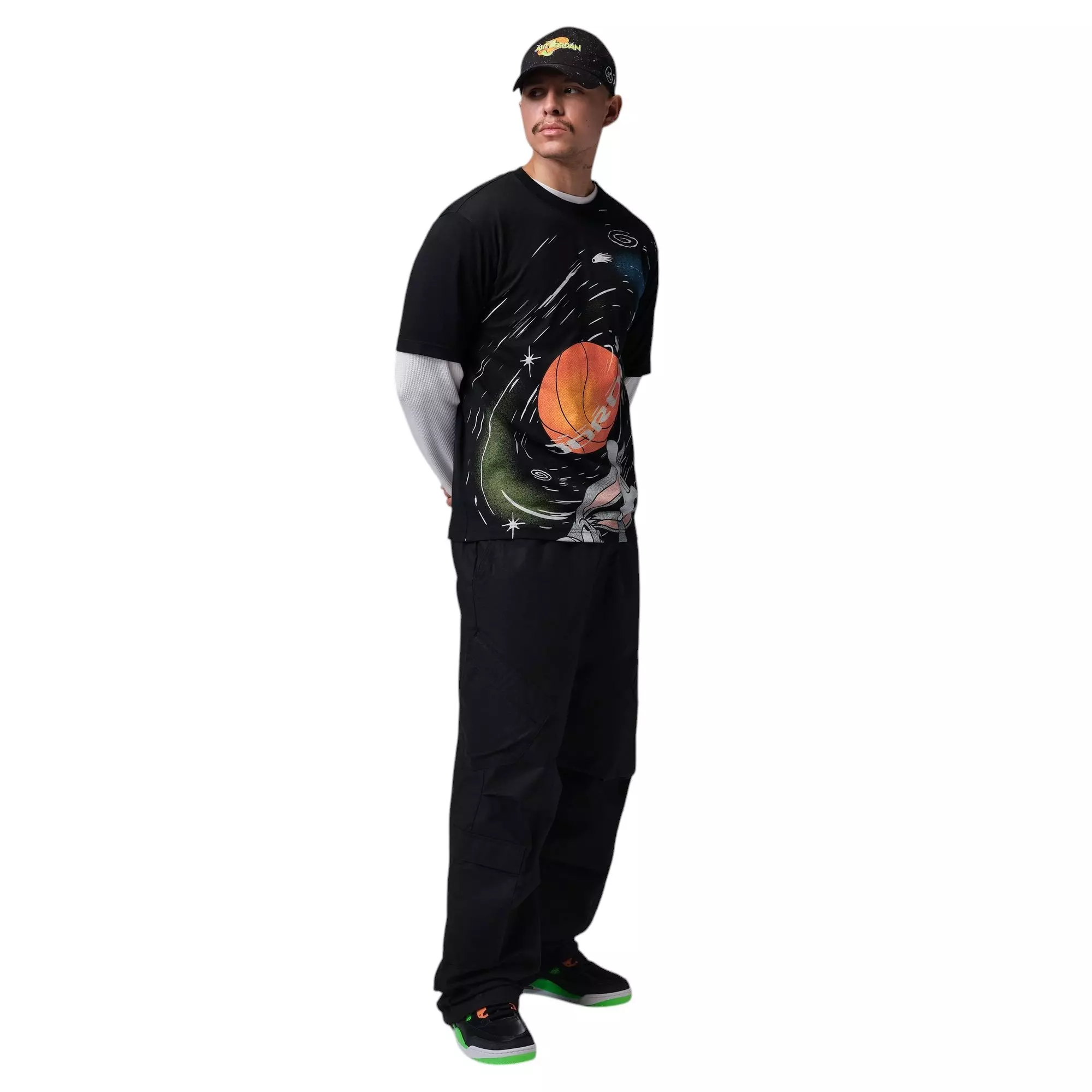 Jordan Brooklyn Bugs Bunny "Space Jam" Men's Crew-Neck Tee - BLACK
