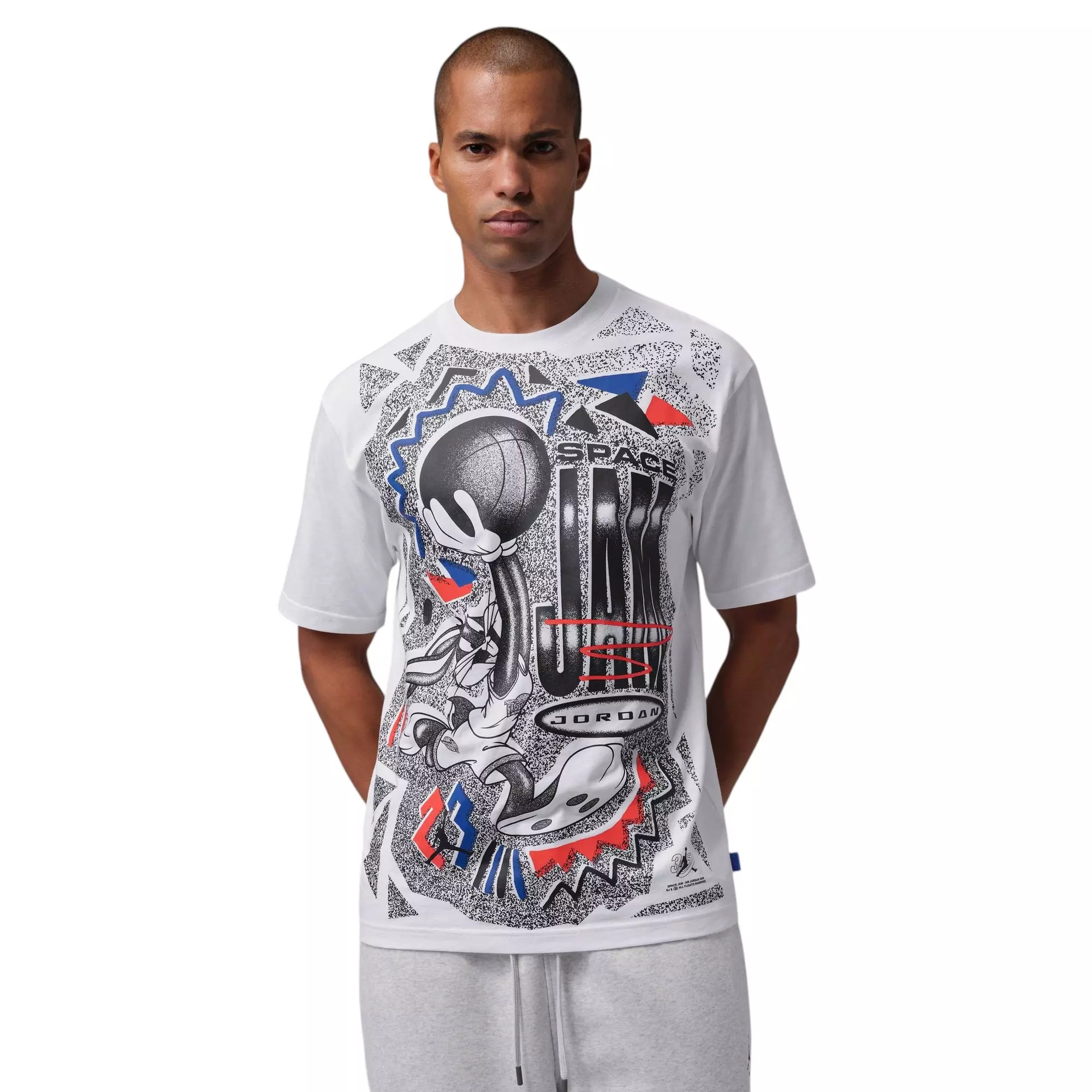 Jordan Brooklyn "Space Jam" Bugs Bunny Men's Crew-Neck Tee - WHITE