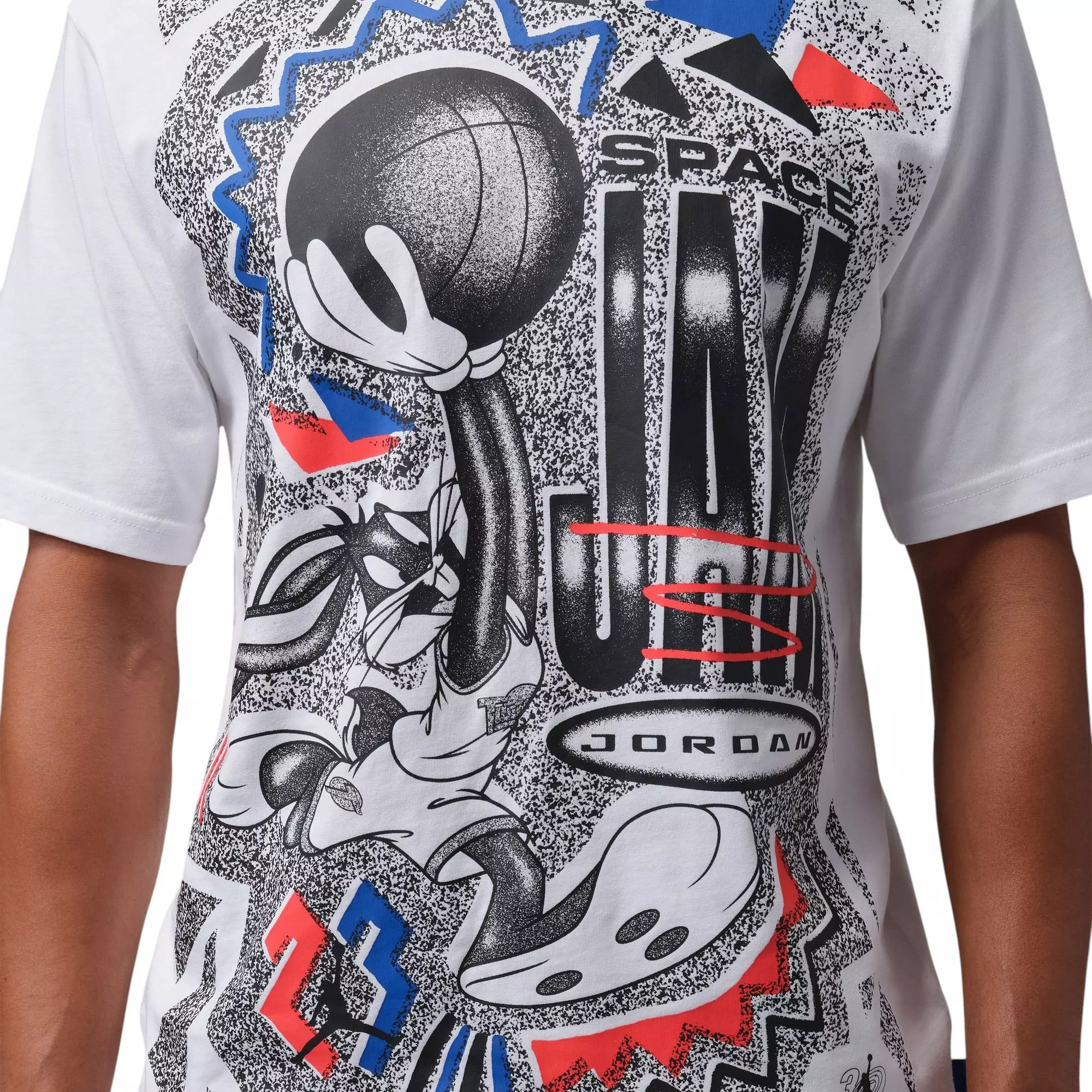 Jordan Brooklyn "Space Jam" Bugs Bunny Men's Crew-Neck Tee - WHITE