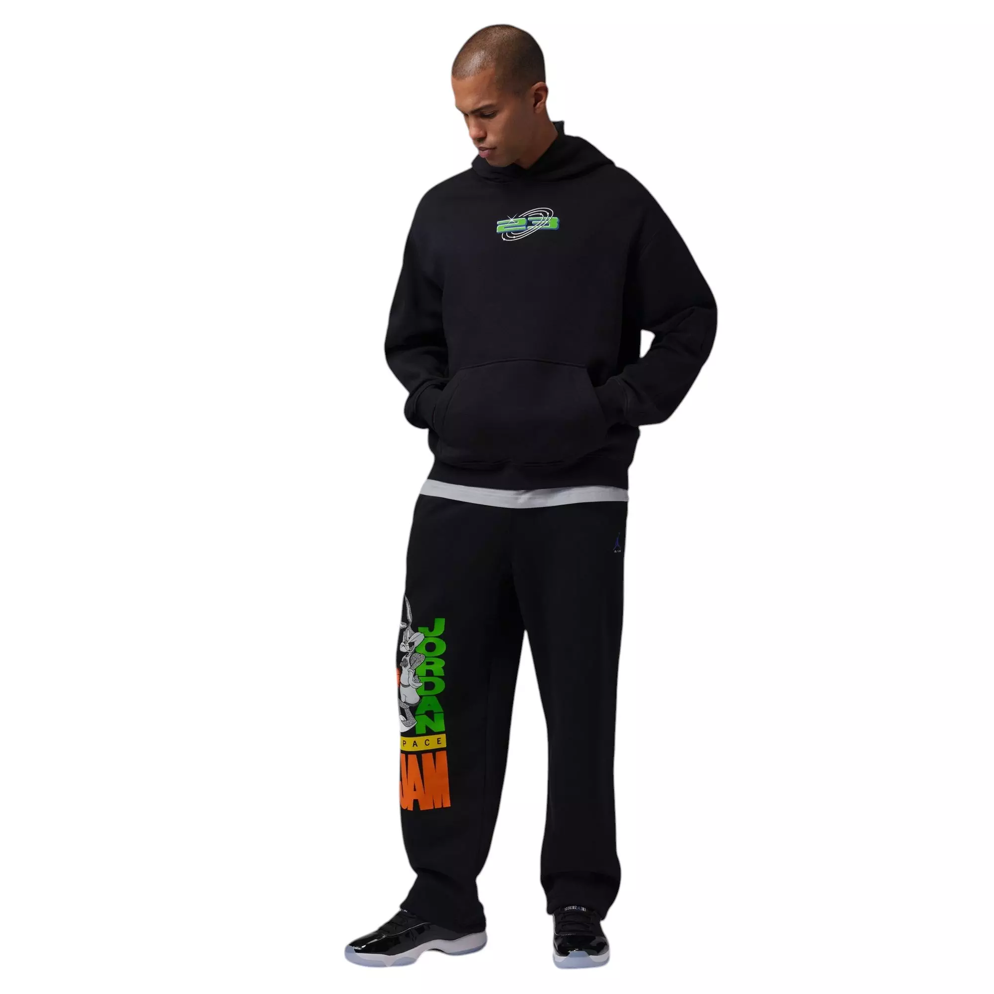 Jordan Brooklyn "Space Jam" Men's Fleece Pullover Hoodie - BLACK