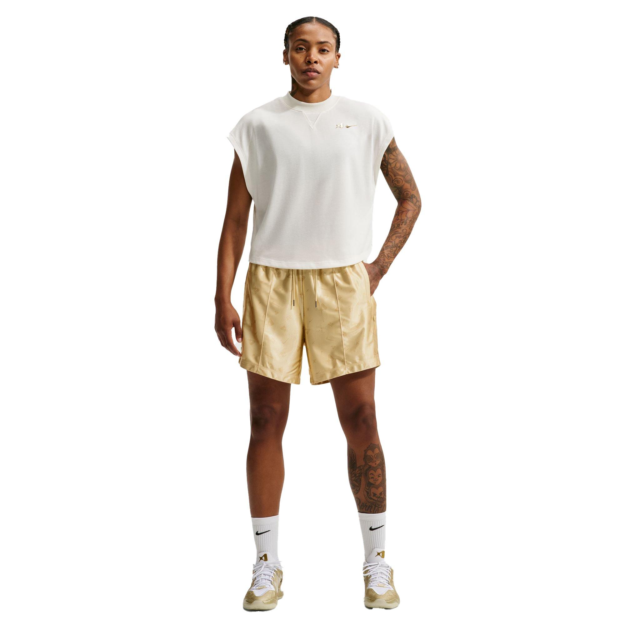 Nike A'ja Wilson "Gold Standard" Women's Dri-FIT Basketball Short - TEAM GOLD/WHEAT GRASS Thumbnail View 4