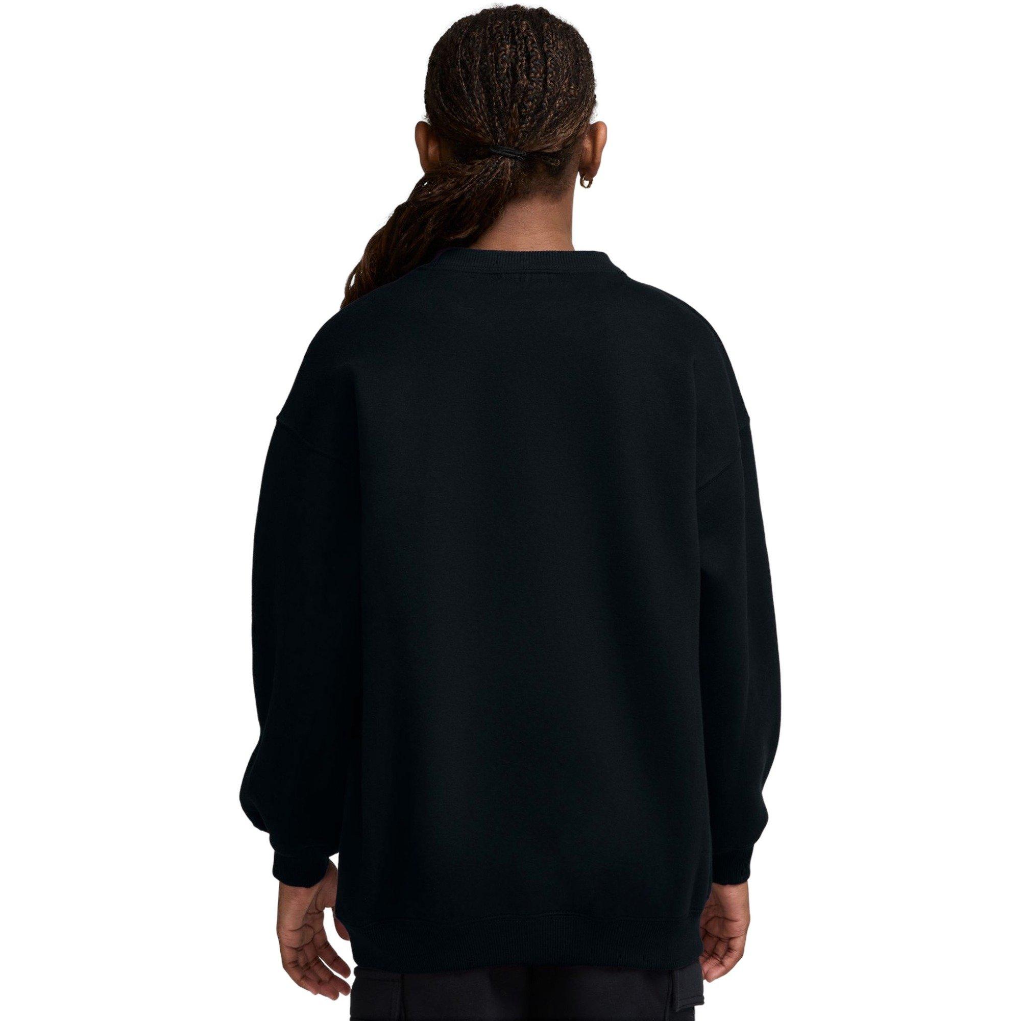 Nike Big Girls' Studio Fleece Oversized Crew-Neck Sweatshirt - BLACK