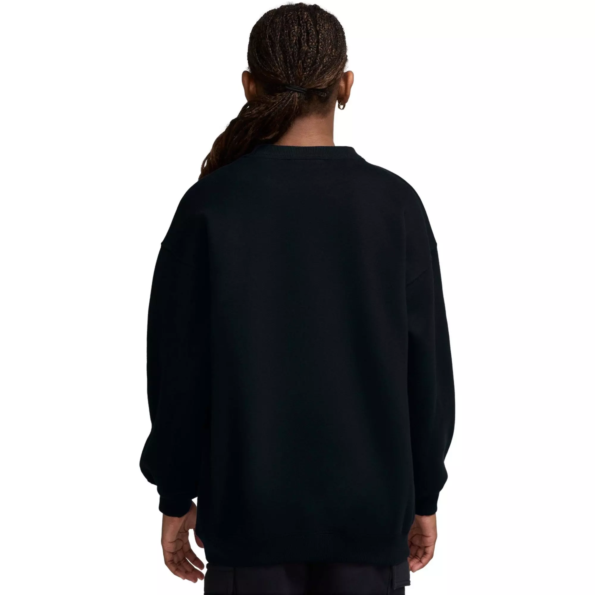 Nike Big Girls' Studio Fleece Oversized Crew-Neck Sweatshirt - BLACK