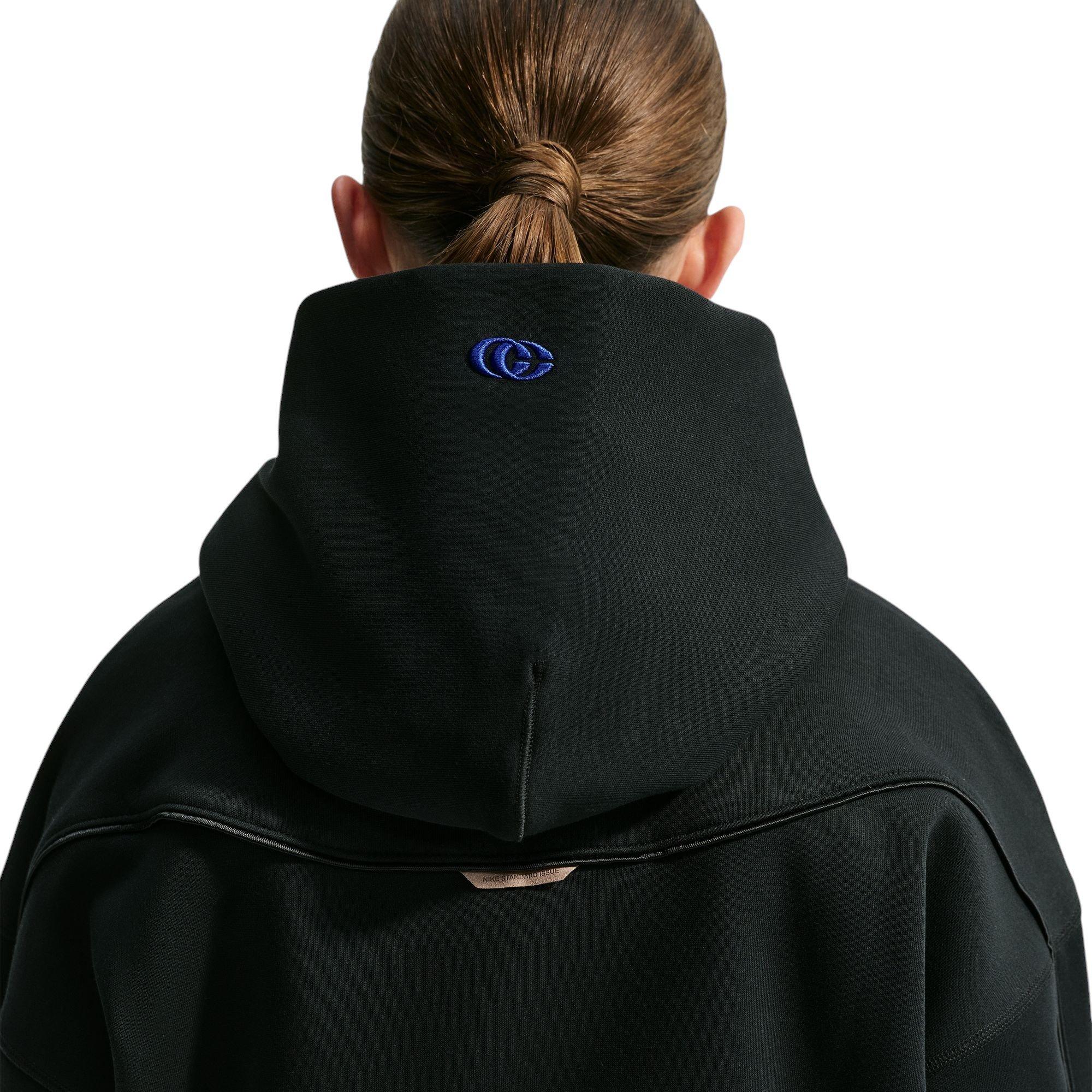 Nike Caitlin Blue Standard Issue Therma-FIT Brushed Fleece Big Kids' Pullover Hoodie - BLACK/ROYAL