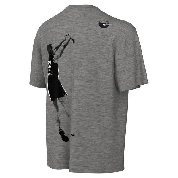 Nike Caitlin Blue Dri-FIT Big Kids' Tee - GREY/BLACK