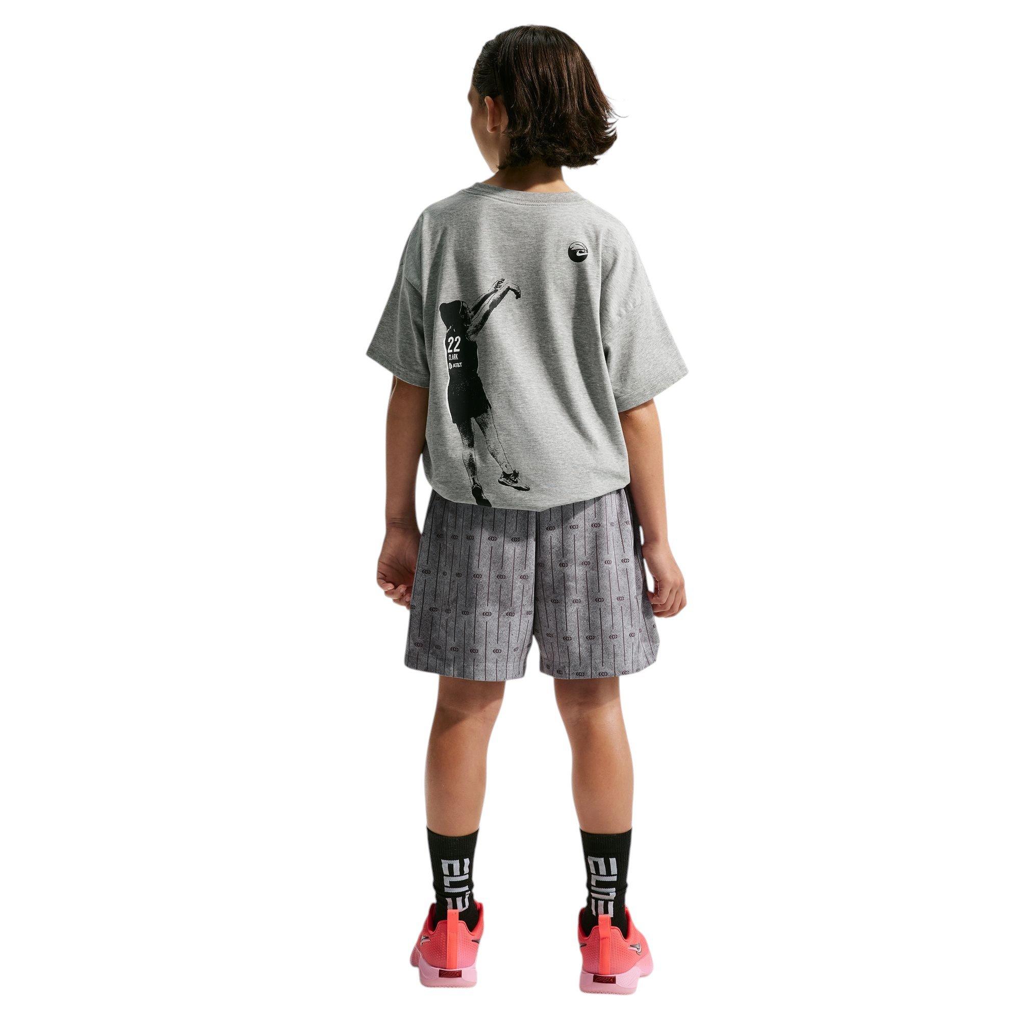 Nike Caitlin Blue Dri-FIT Big Kids' Tee - GREY/BLACK